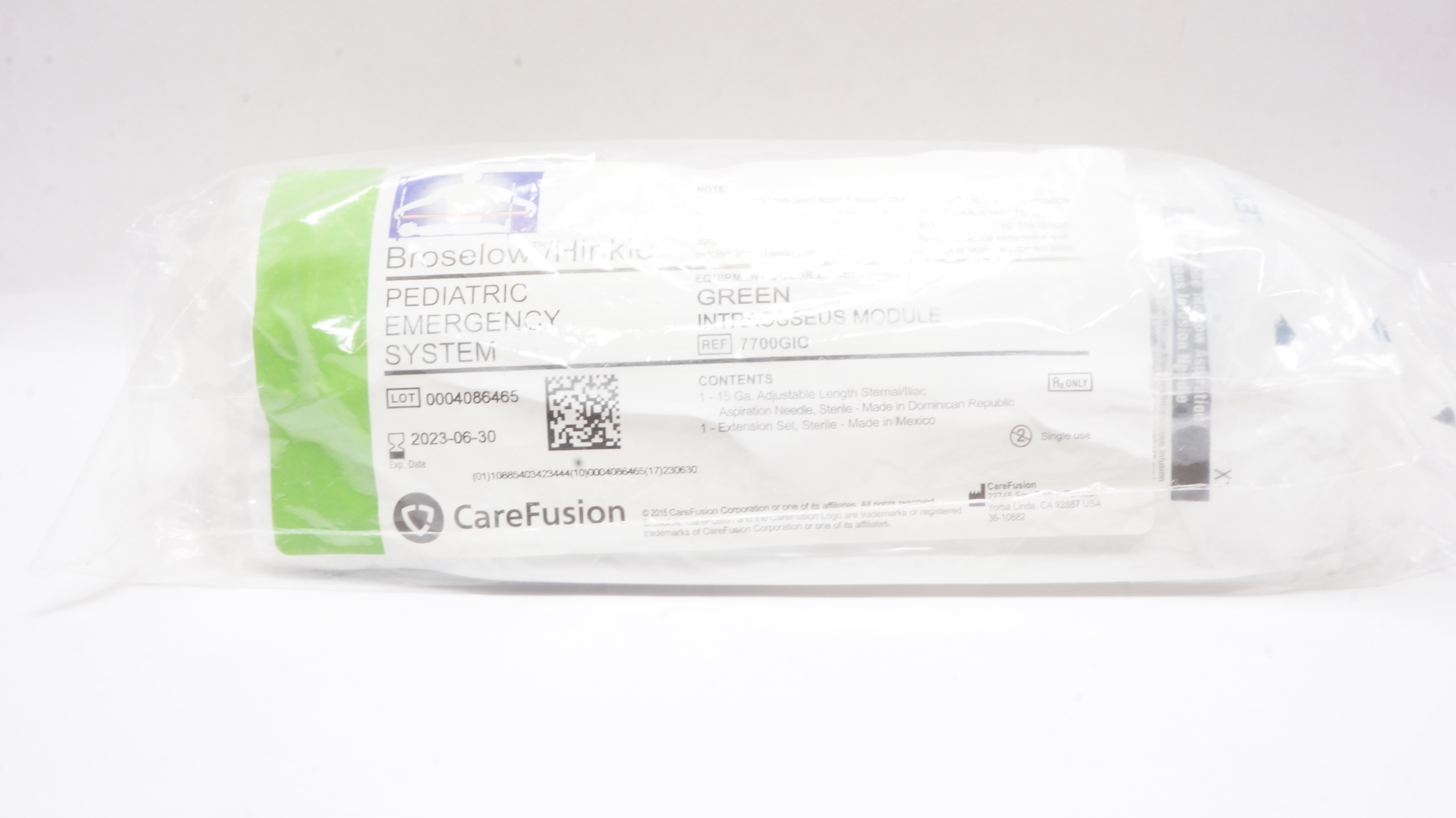 CareFusion 7700GIO Pediatric Emergency System Green Intraosseus Module