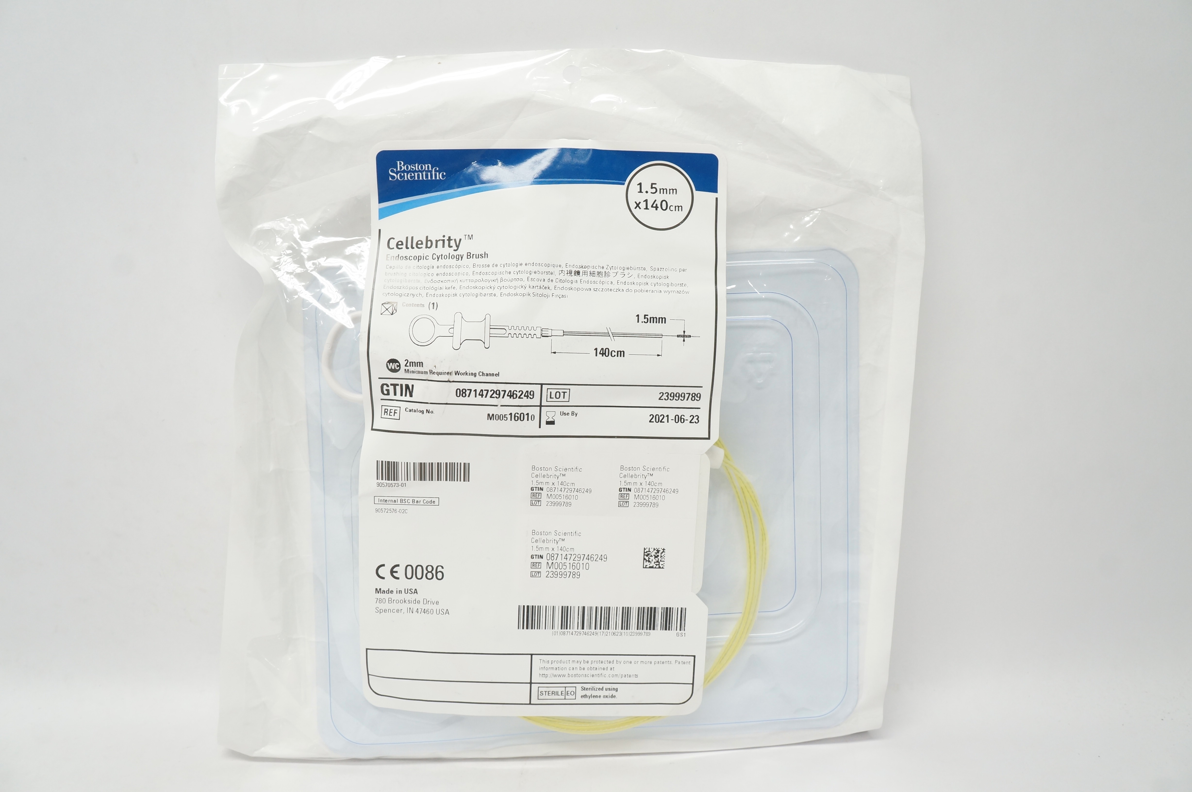 Boston Scientific 1601 Cellebrity Endoscopic Cytology Brush 1.5mmx140cm (x)