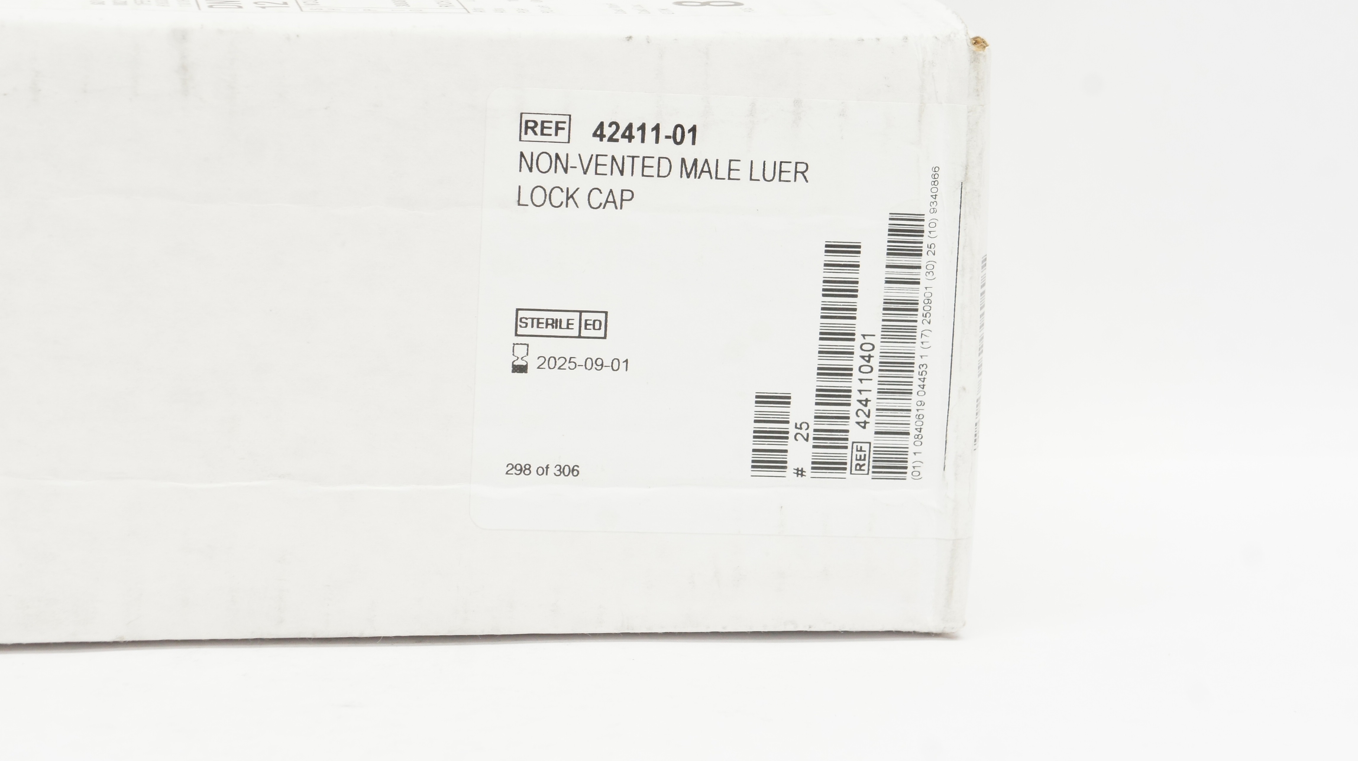 ICU Medical 42411-01 Non-Vented Male Luer Lock Cap - Box of 25