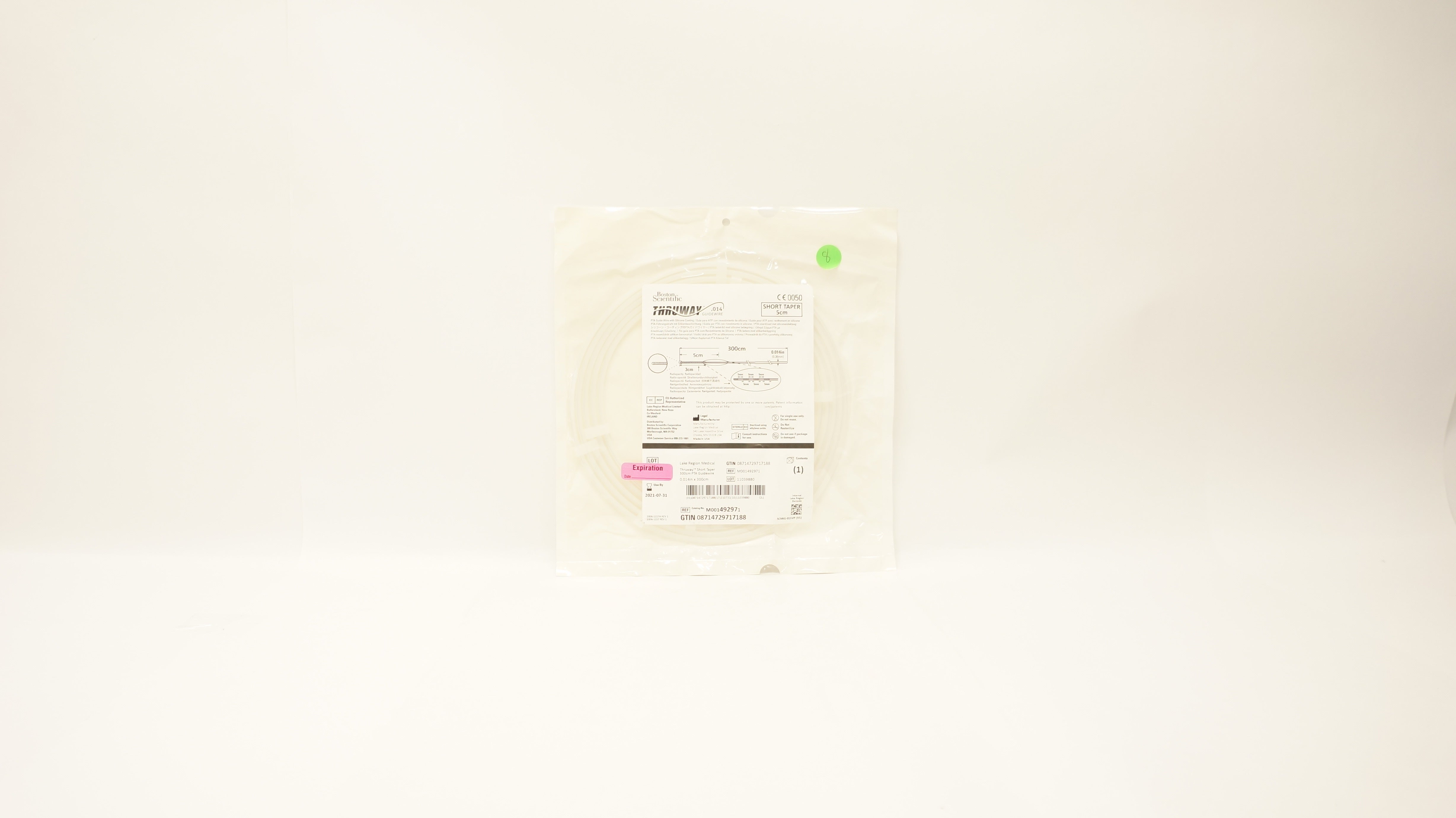Boston Scientific 49297 Thruway Guidewire Short Taper .014in x 5cm (x)