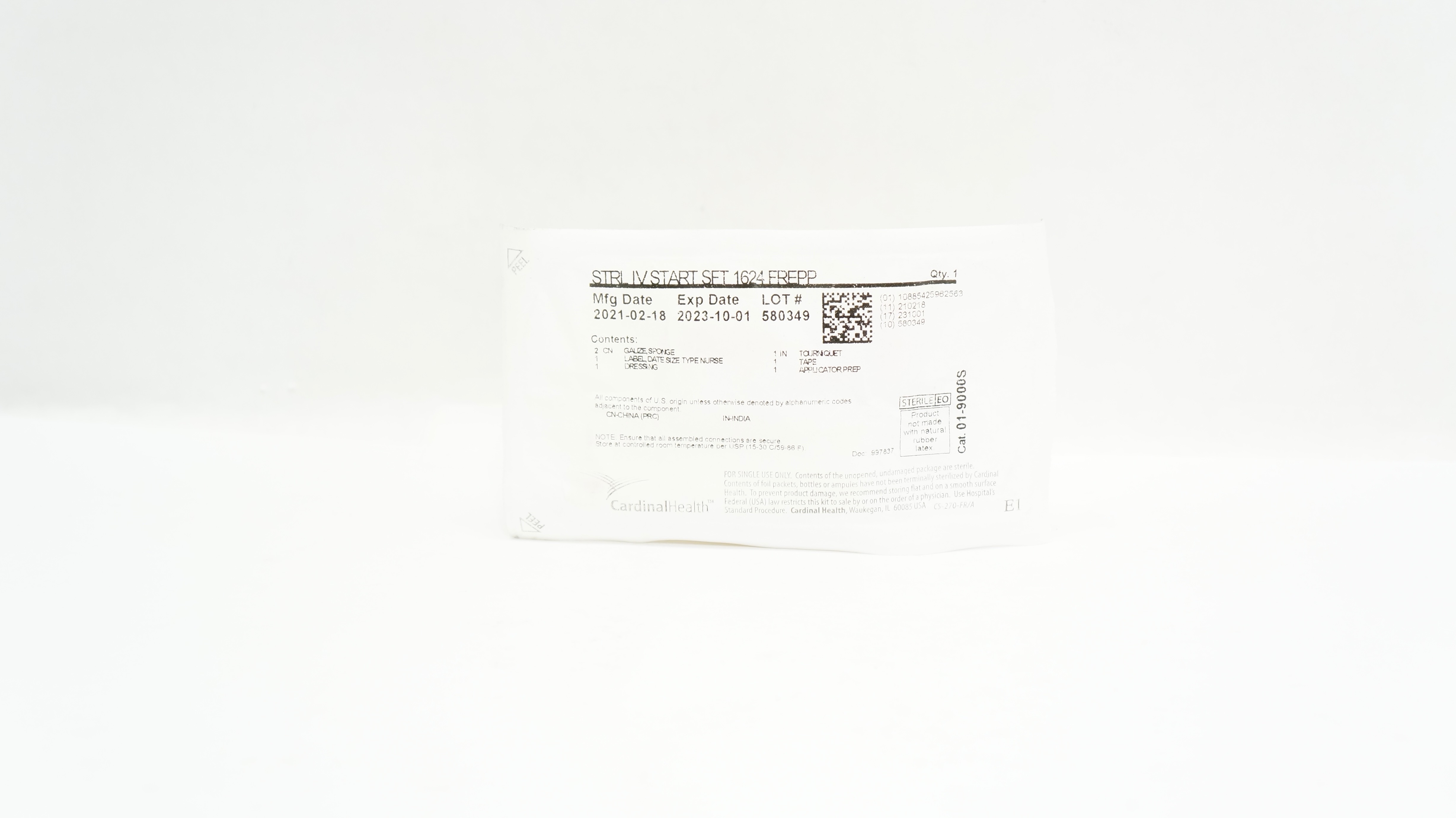 Cardinal Health 01-9000S Sterile IV Start Set 1624 FREPP (x)