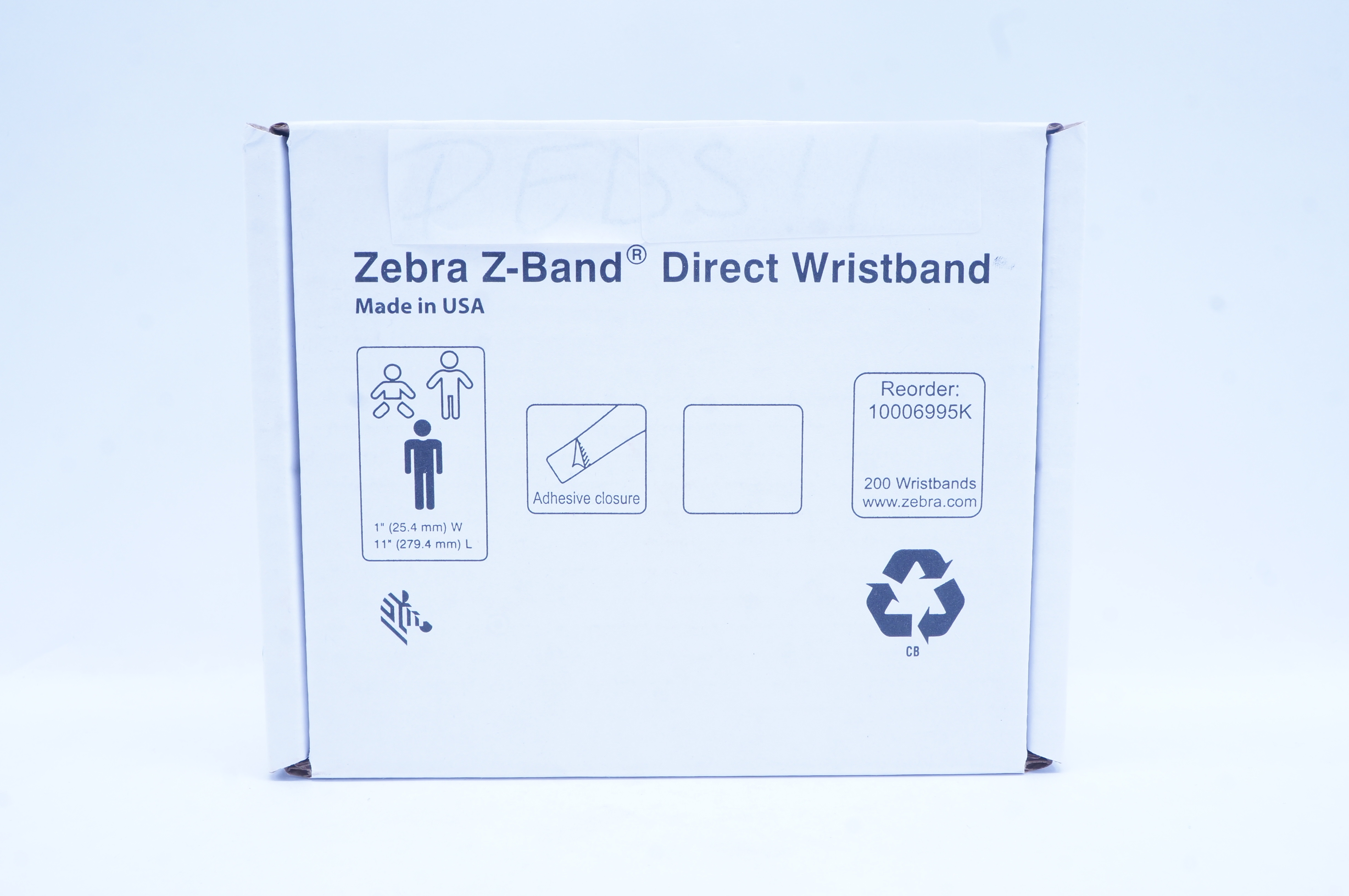 Zebra 10006995K ZBand Direct Wristband 1inch x 11inch