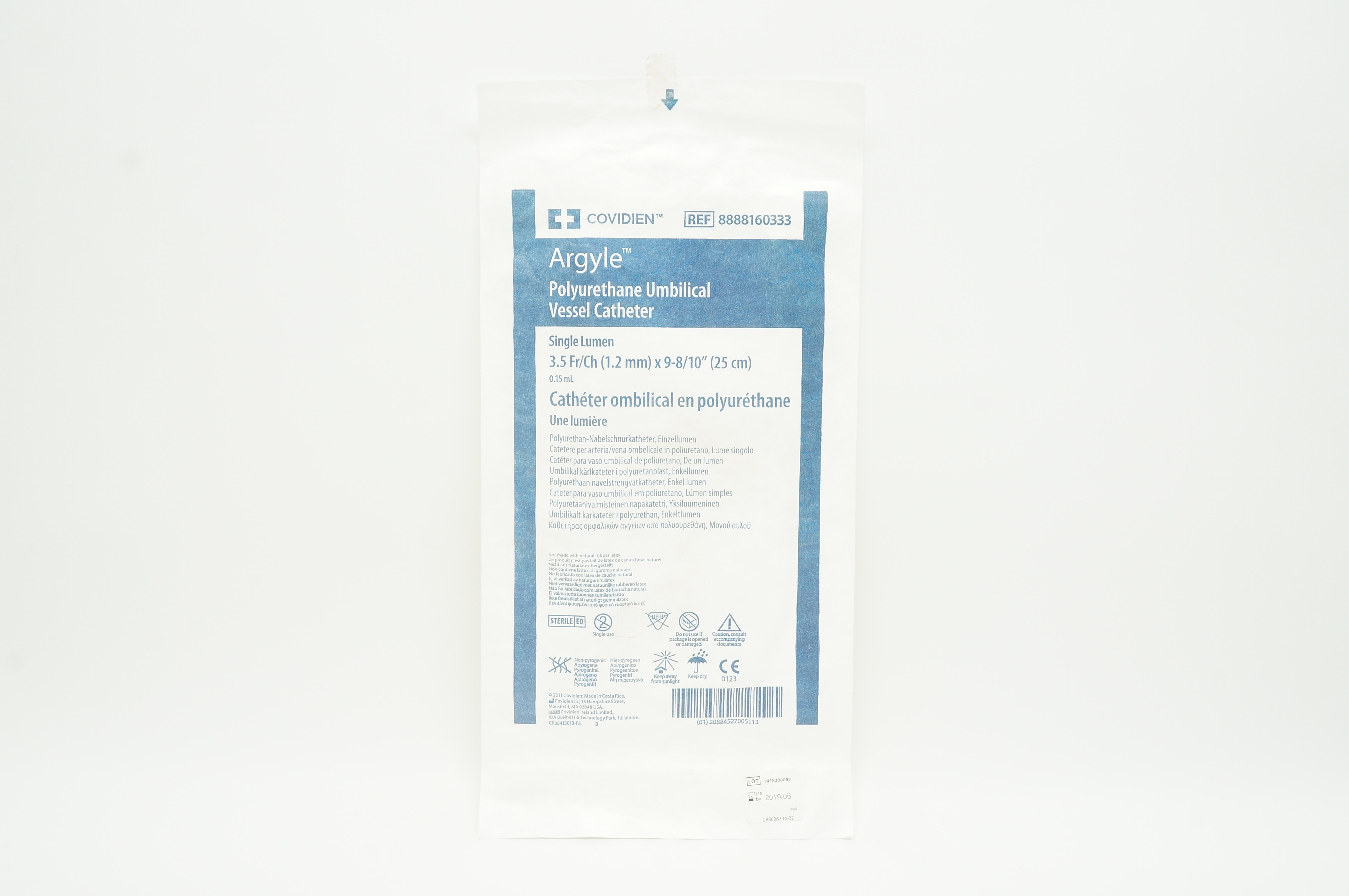 Covidien 8888160333 Argyle Umbilical Vessel Cath. 3.5Fr/Ch x 15inch x 0.15mL (x)