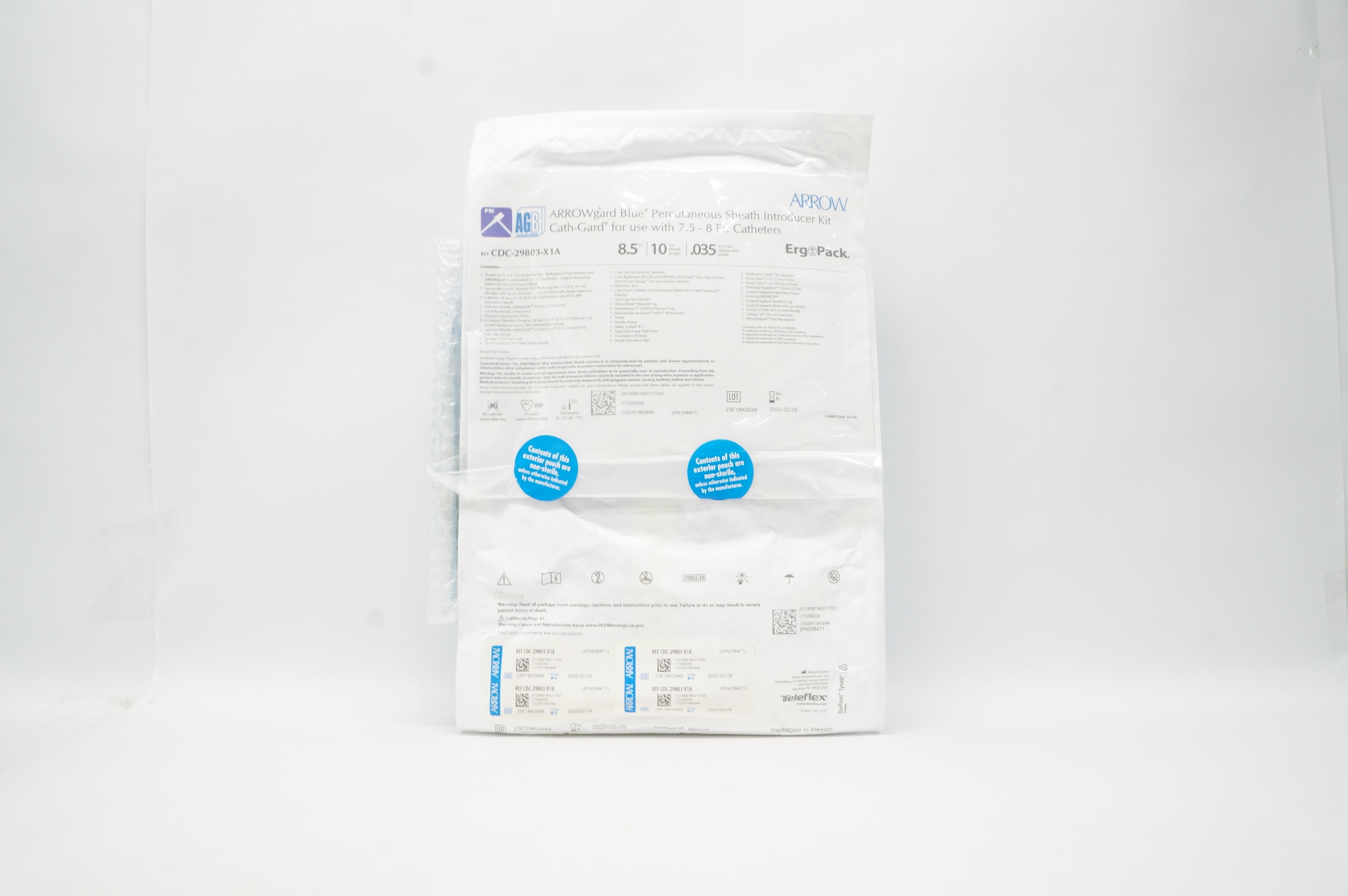 Arrow CDC-29803-X1A  Blue Percutaneous Introducer Kit 8.5Frx10cmx0.035in(x)