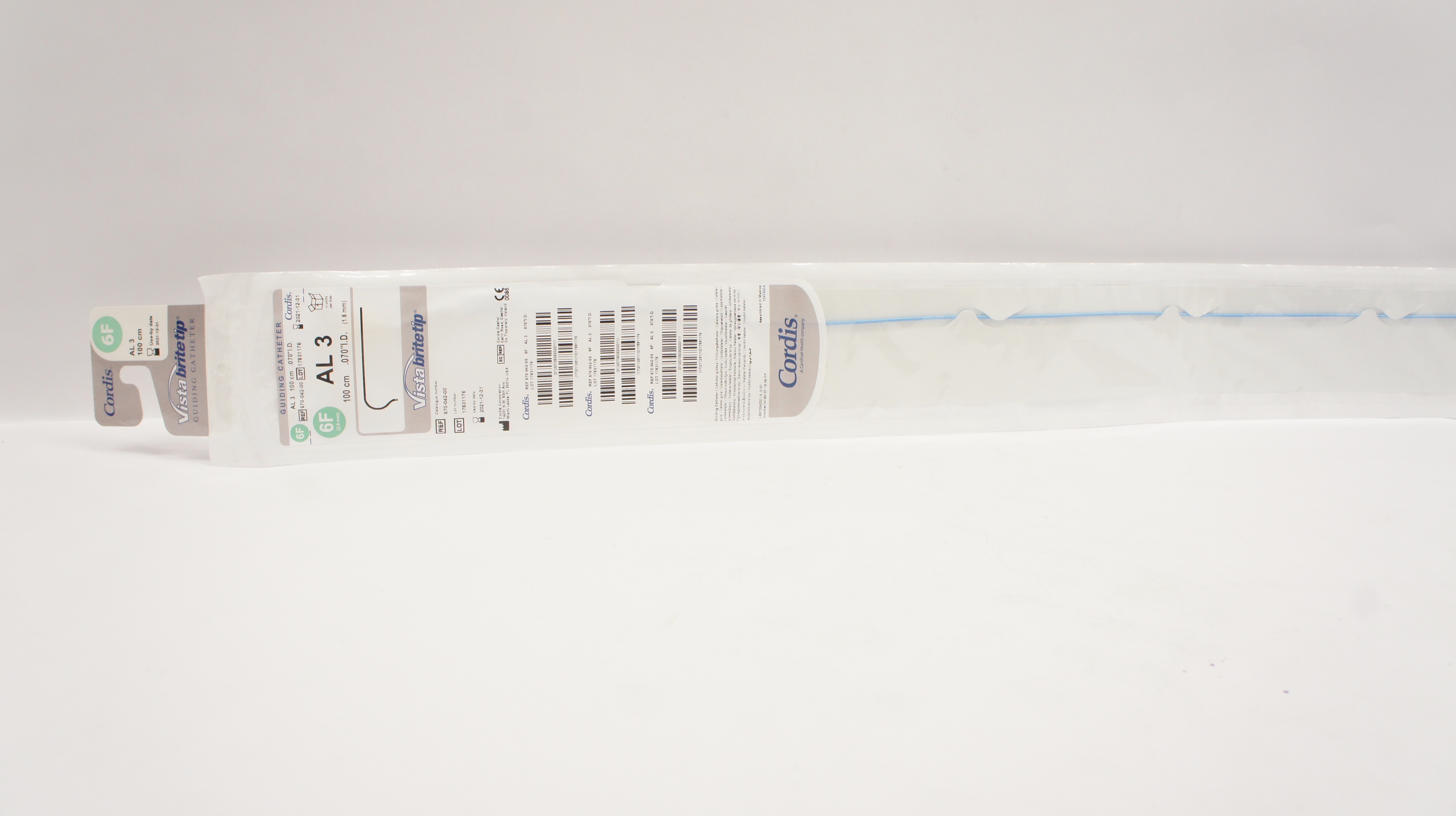 Cordis 670-042-00 Guiding Cath. AL, 3 6F x 100cm x .070inch (x)
