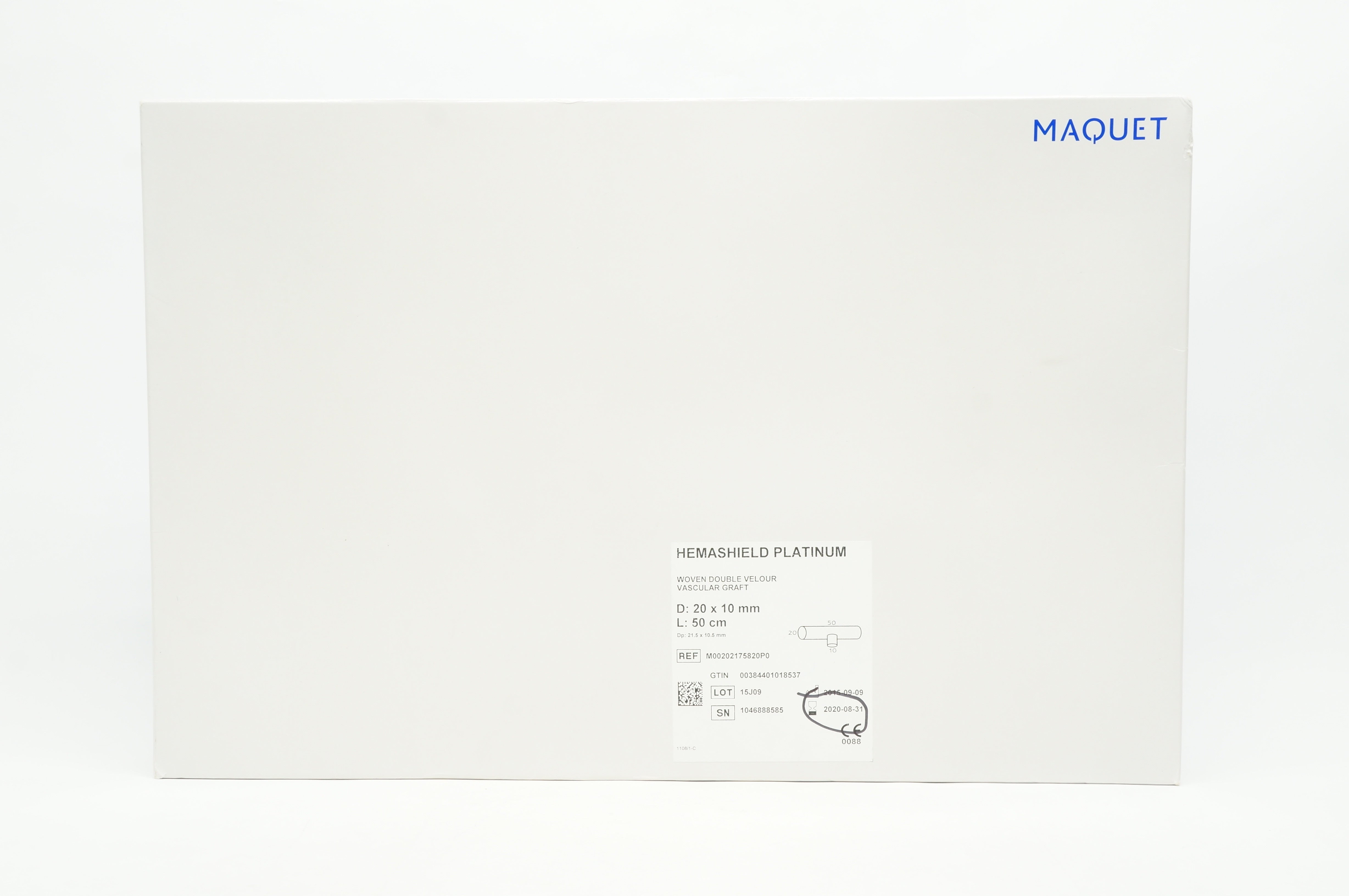 Maquet M00202175820P0 Woven Double Velour Vascular Graft  20 x 10mm x 50cm (x)