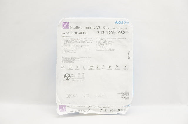 Teleflex AK-15703-ACDC Arrow Multi-Lumen CVC Kit 7Ft 3 Lumen 20cm .032inch
