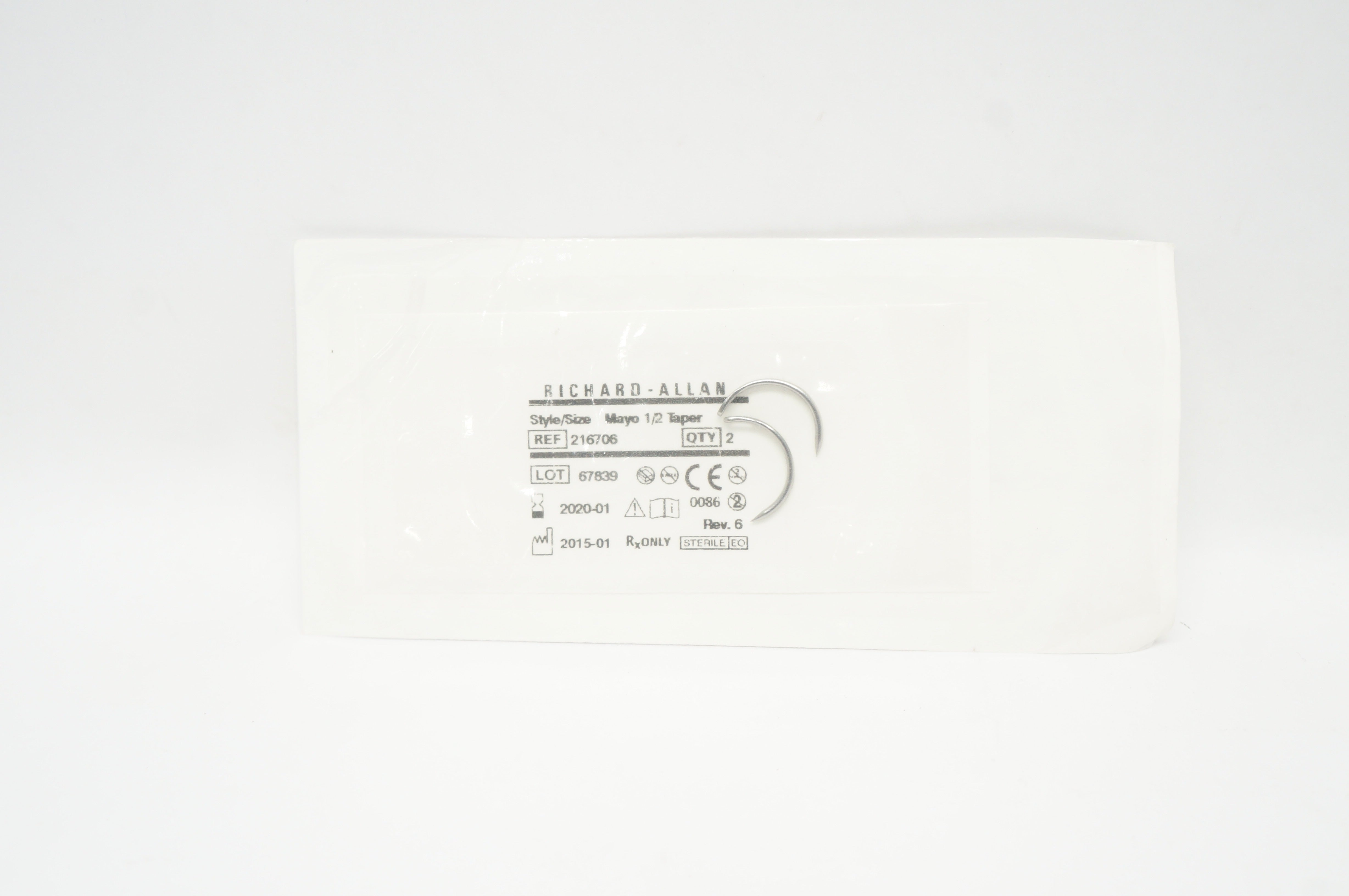 Aspen Surgical 216706 Richard-Allan Ndles, Mayo 1/2 Taper (x) - Pack of 2
