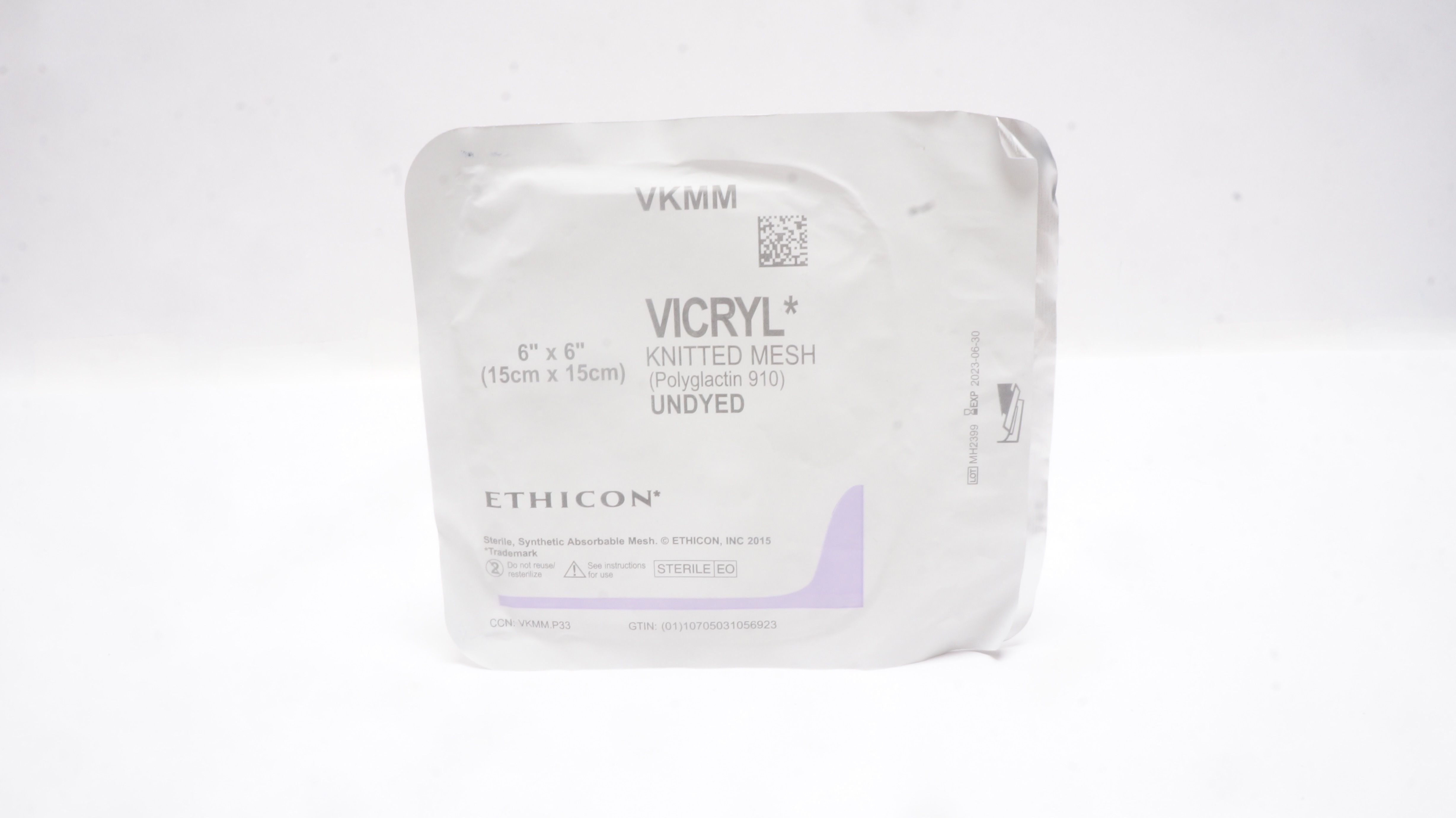 Vic Ryp Ethicon VKMM VICRYL Knitted Mesh Polyglactin 910 Undyed Stre 6 x 6 inch (x)