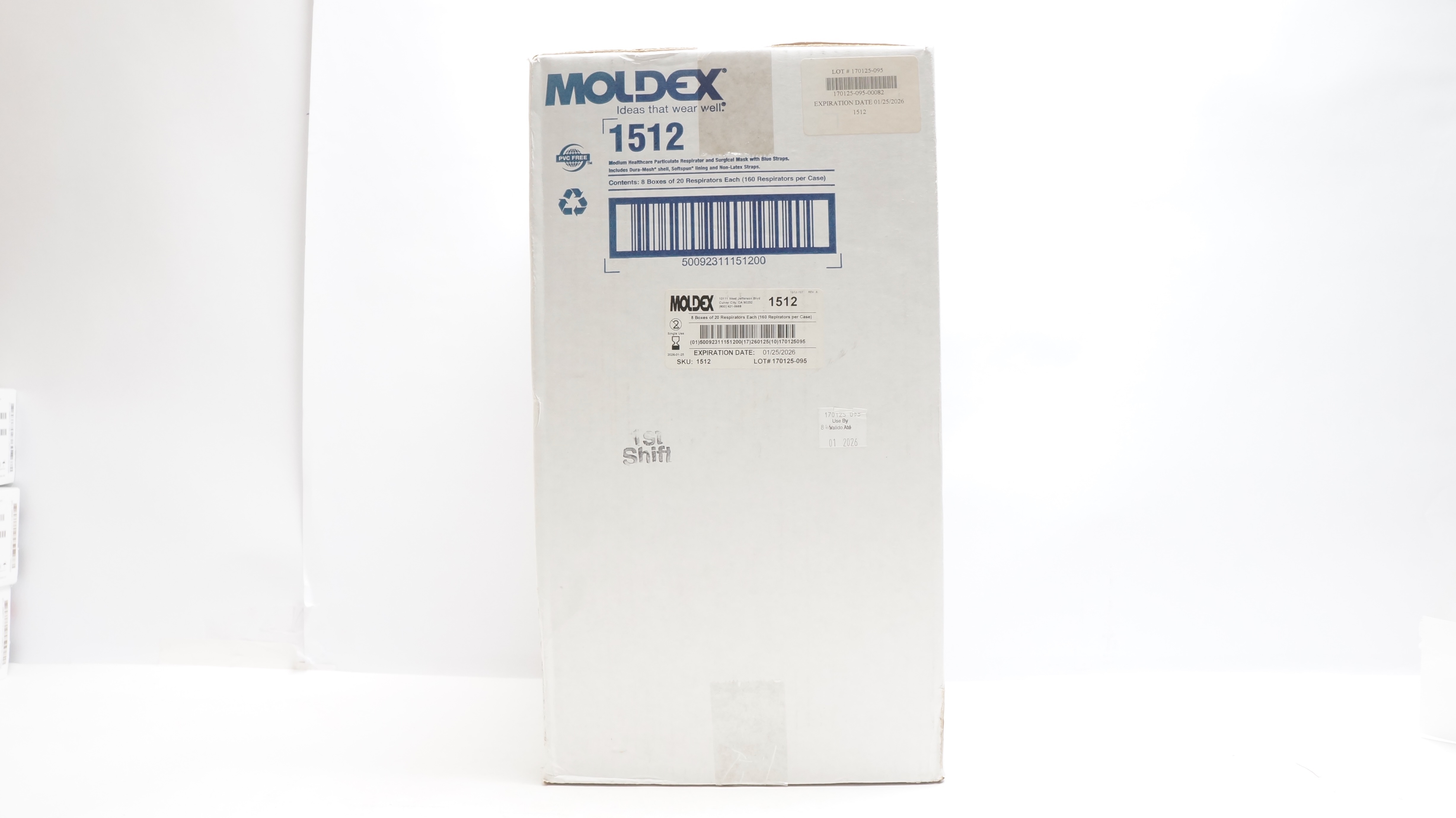 Moldex 1512 N95 Particulate Respirator Medium - Box of 160