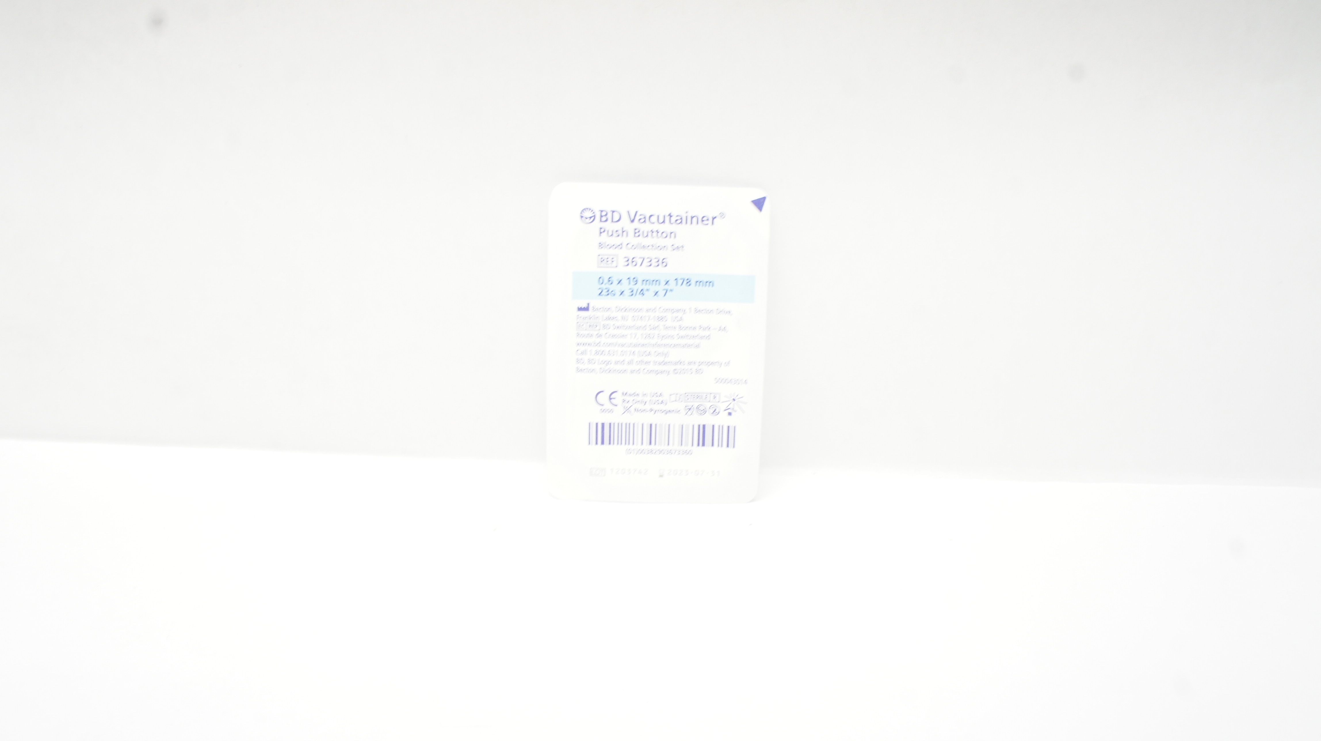 BD 367336 Vacutainer Push Button Blood Collection Set 23G x 3/4inch x 7inch (x)