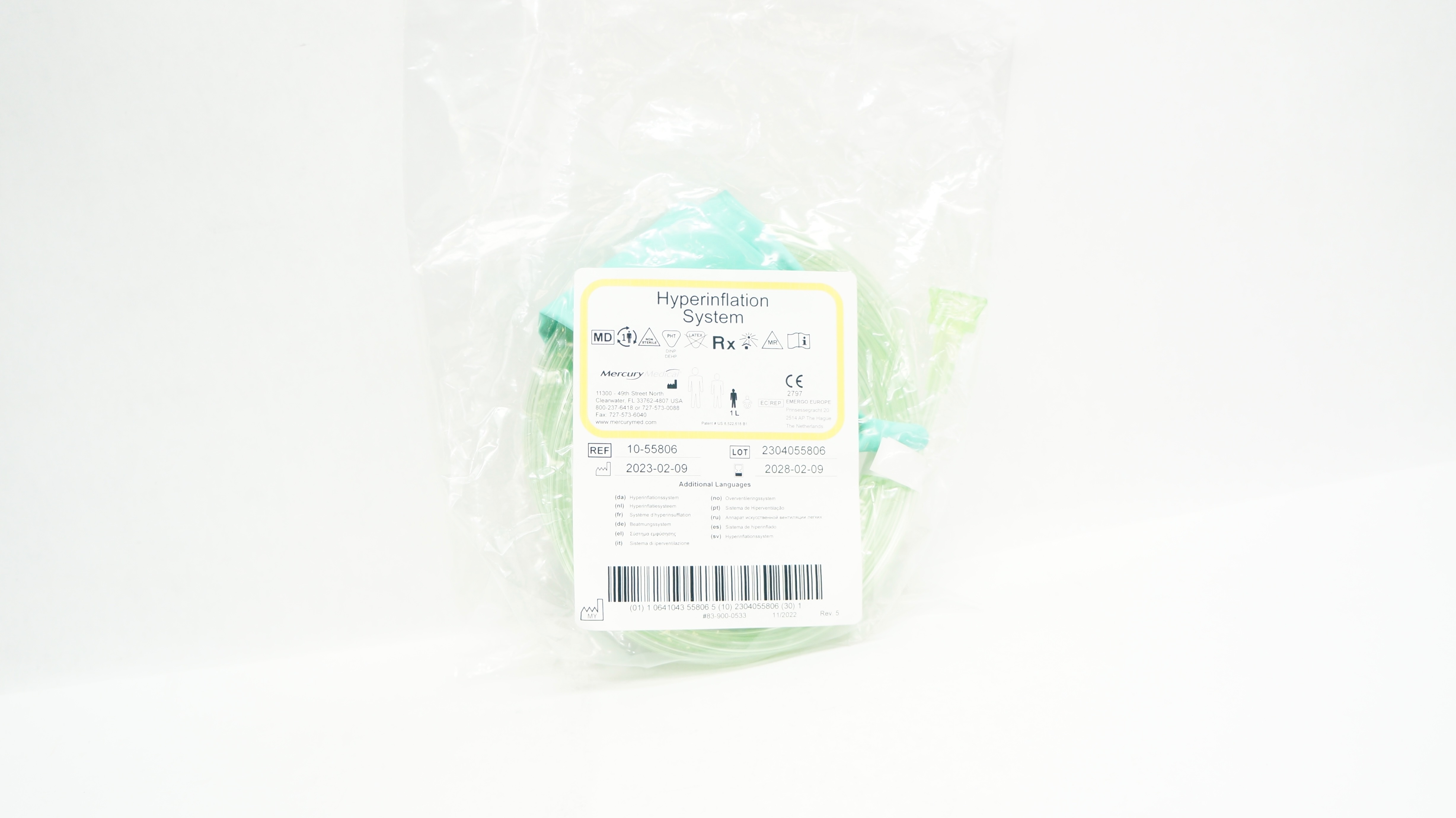 Mercury Medical 1055806 Hyperinflation System w/Optional Manometer