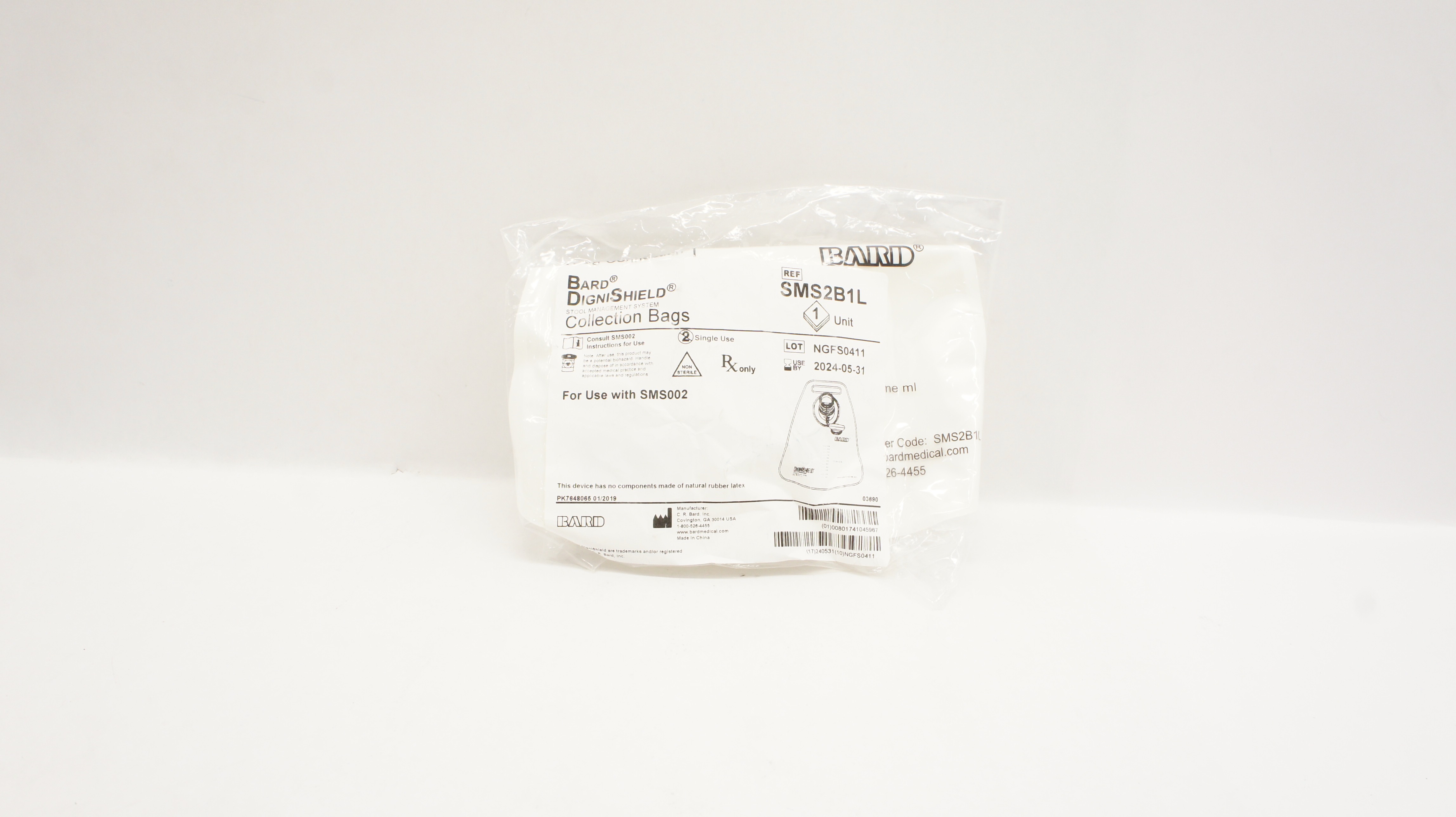 Bard SMS2B1L DigniShield Stool Management System Collection Bags