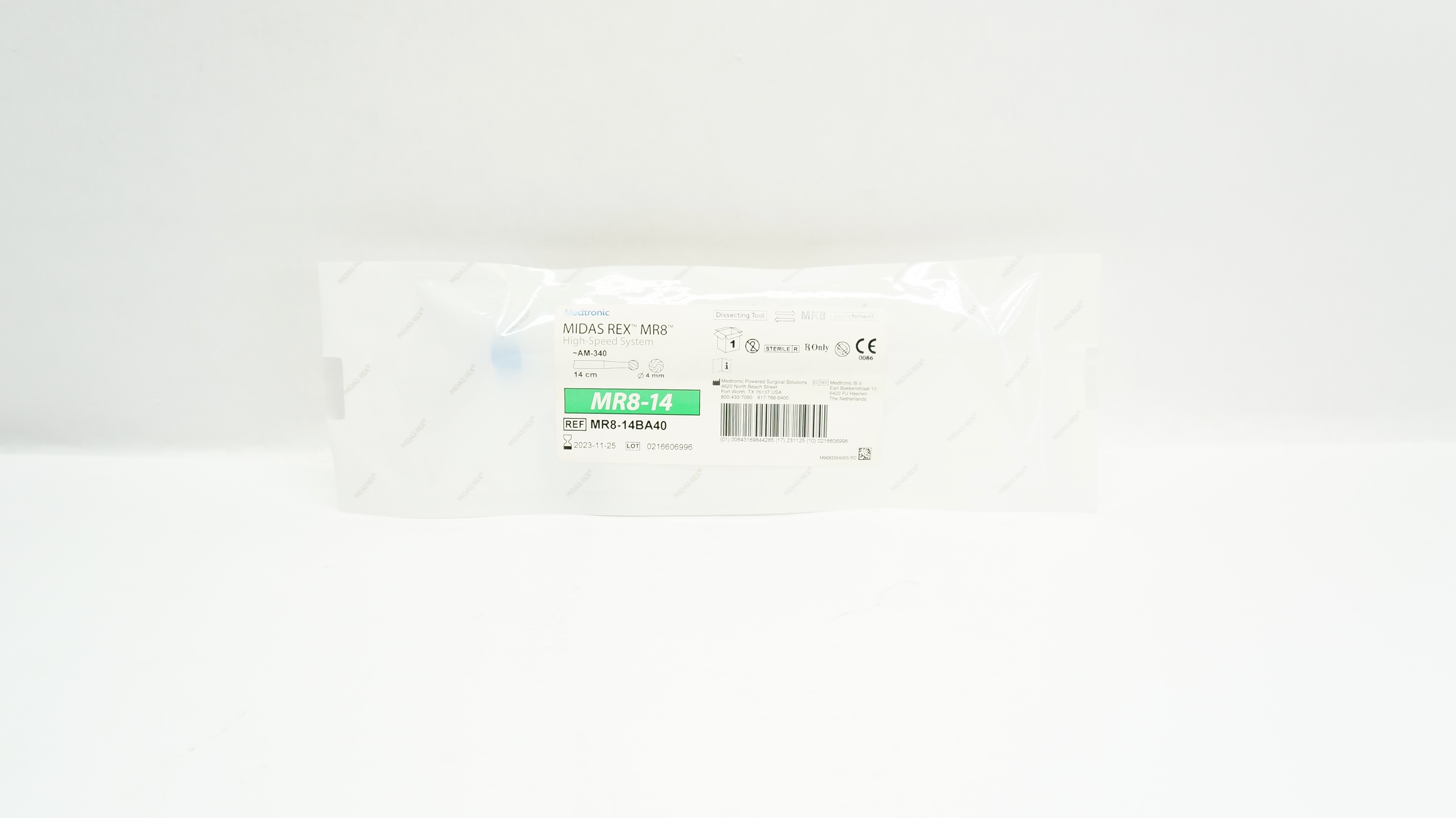 Medtronic MR8-14BA40 Midas Rex Dissecting Tool MR8-14, 14cm x 4 mm