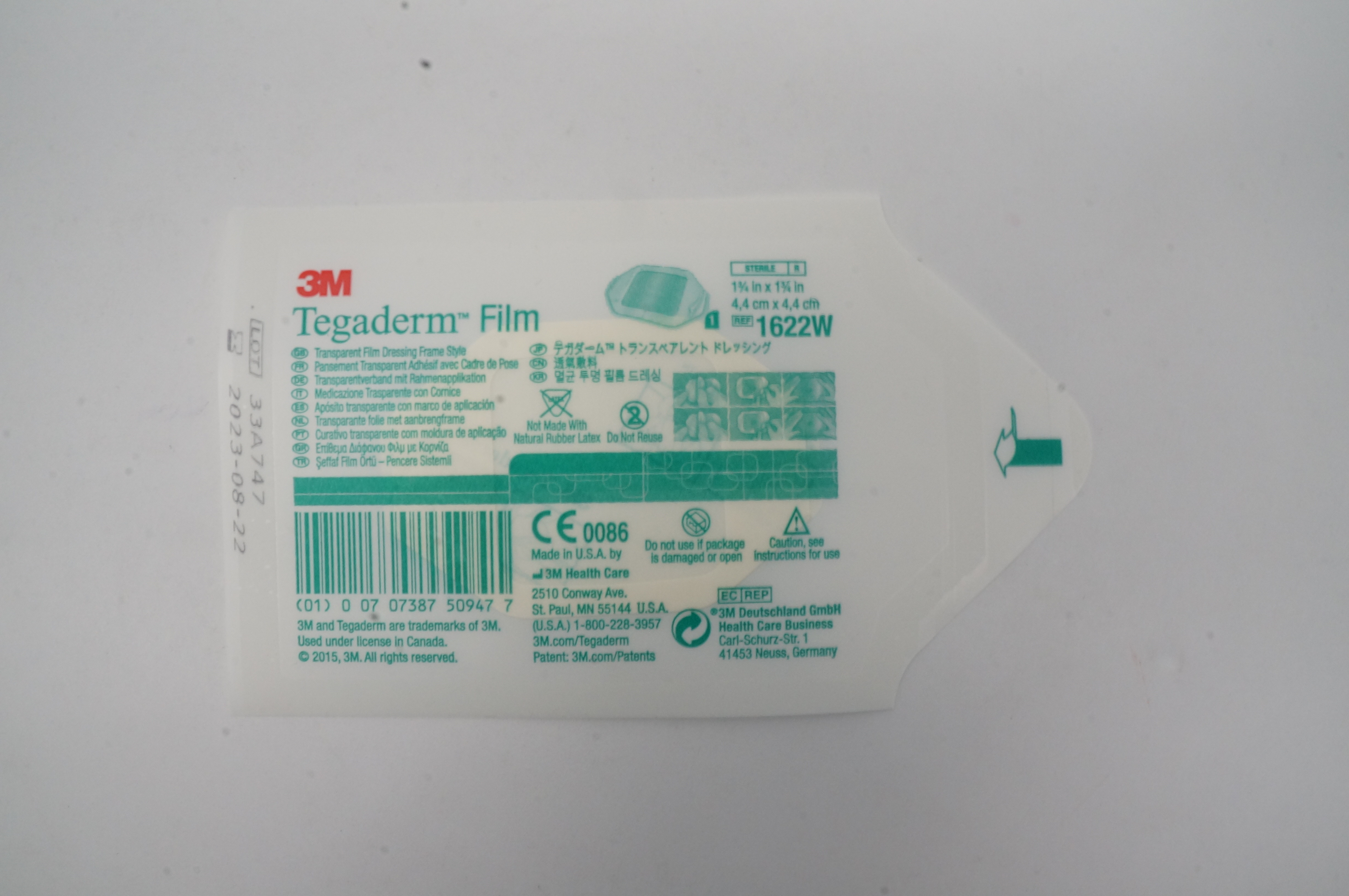 3M 1622W Tegaderm Transparent Film Dressing Frame Style  1-3/4 x 1-3/4 inch