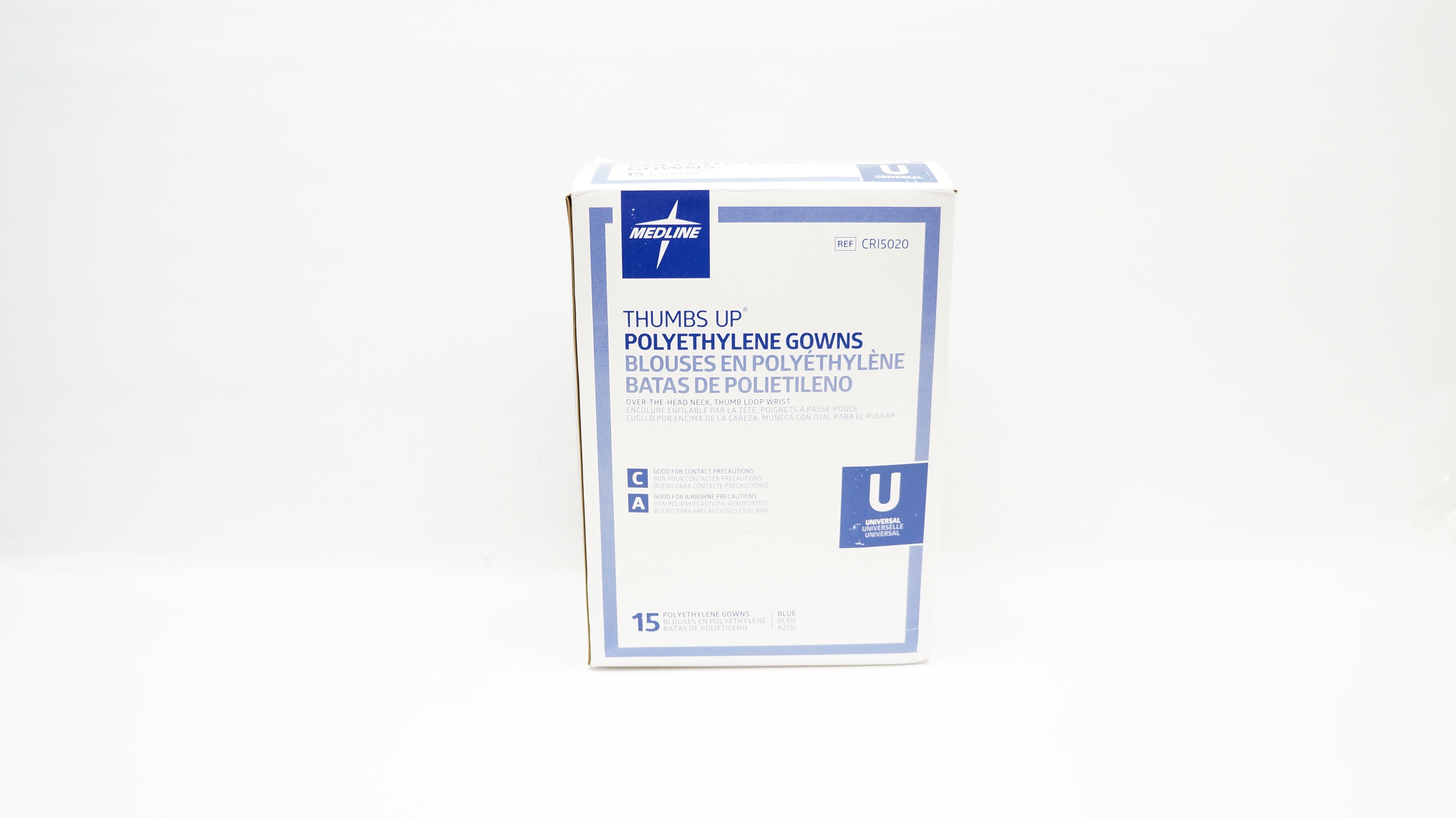 Medline CRI5020 Polyethylene Gowns - Box of 15