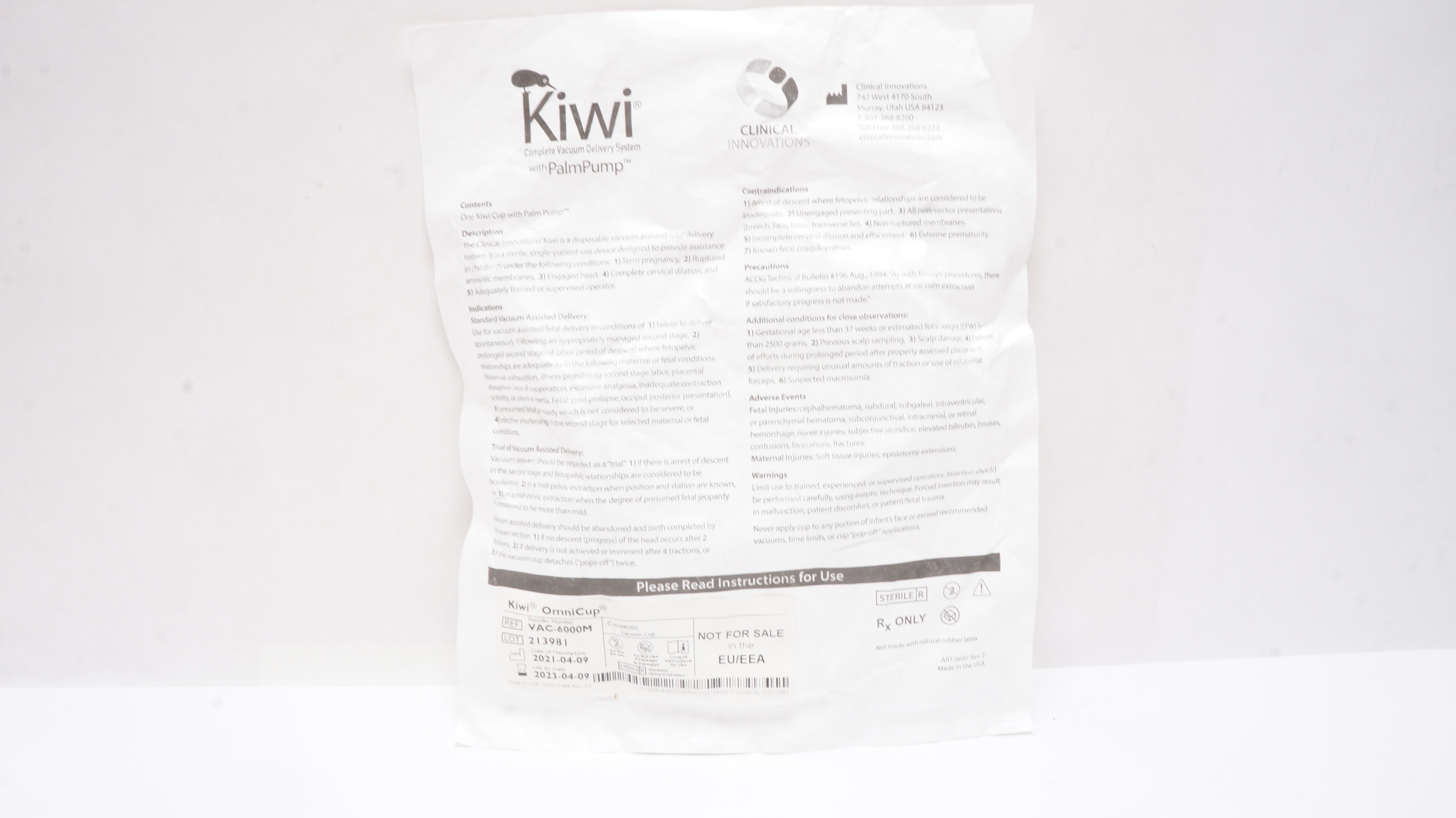 Clinical Innovations VAC-6000M Kiwi Omni Cup Vacuum Delivery System w/PalmPump (x)