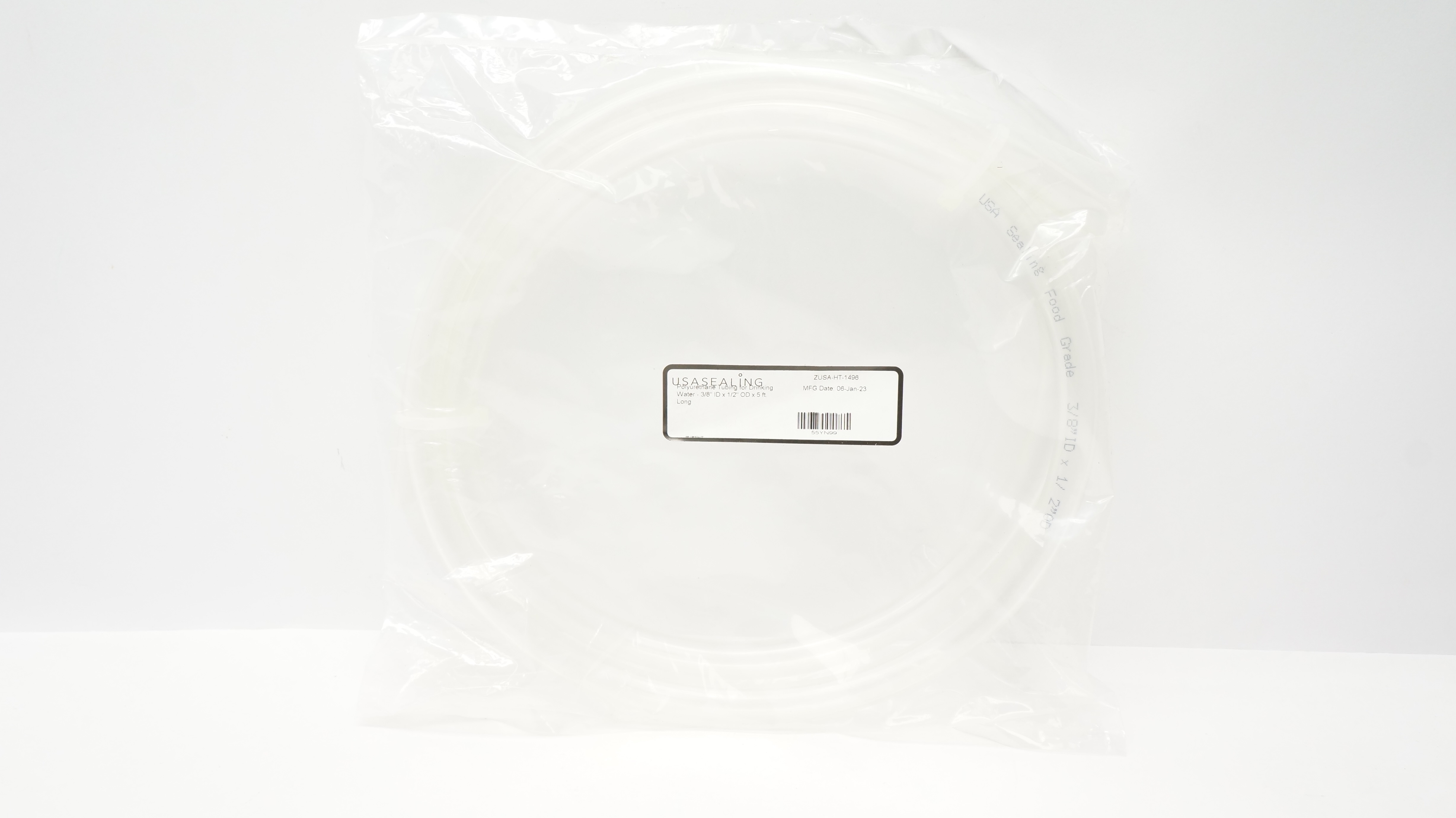 Approved Vendor 55YN99 Polyurethane Tubing 3/8in Water x 1/2in,5Ft Long (x)