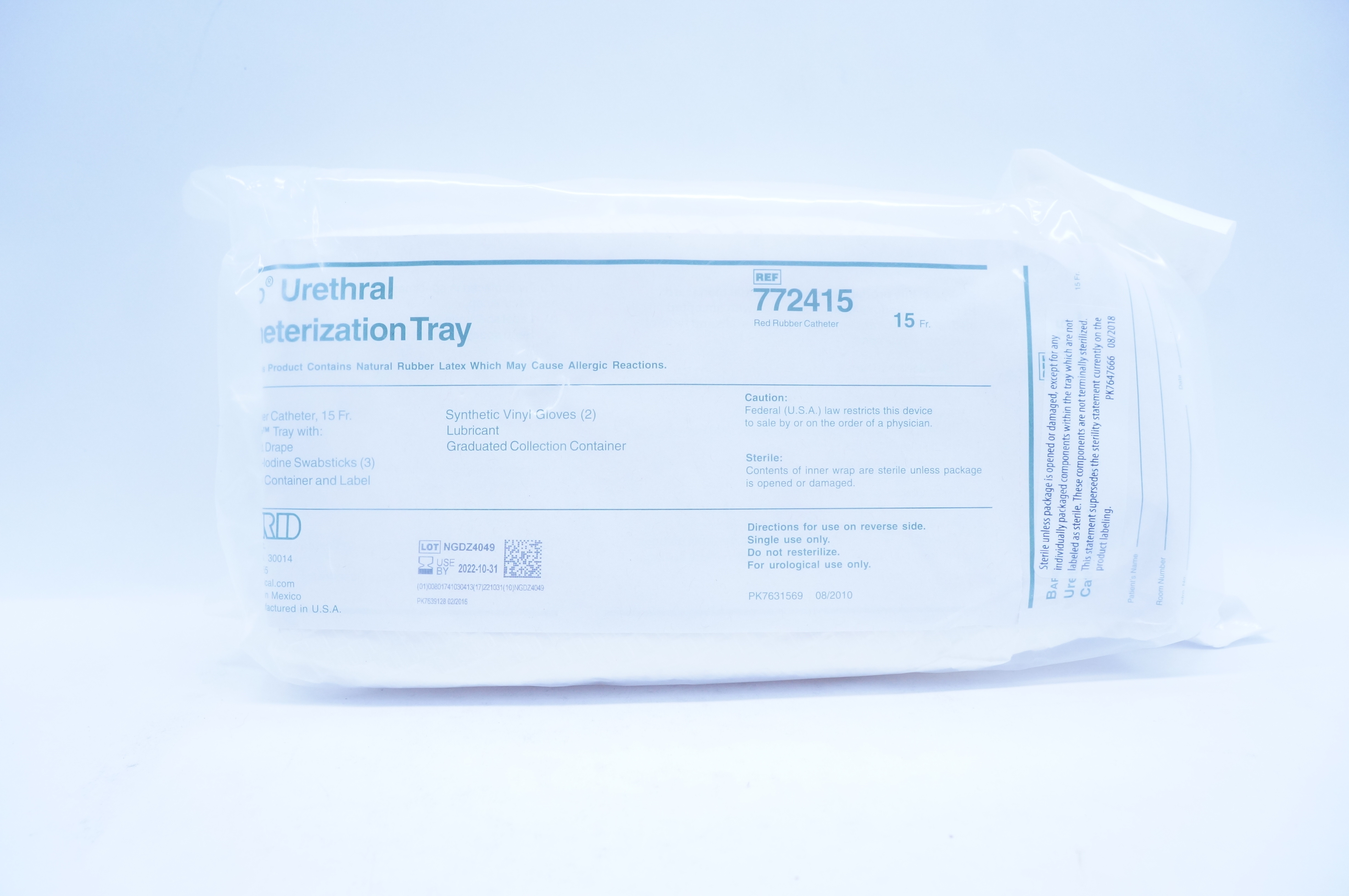 Bard 772415 Urethral Catheterization Tray 15Fr (x)