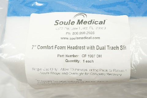 Soule Medical CF-1007DH 7inch Comfort Foam Headrest Pillow w/Dual Slotted Holes