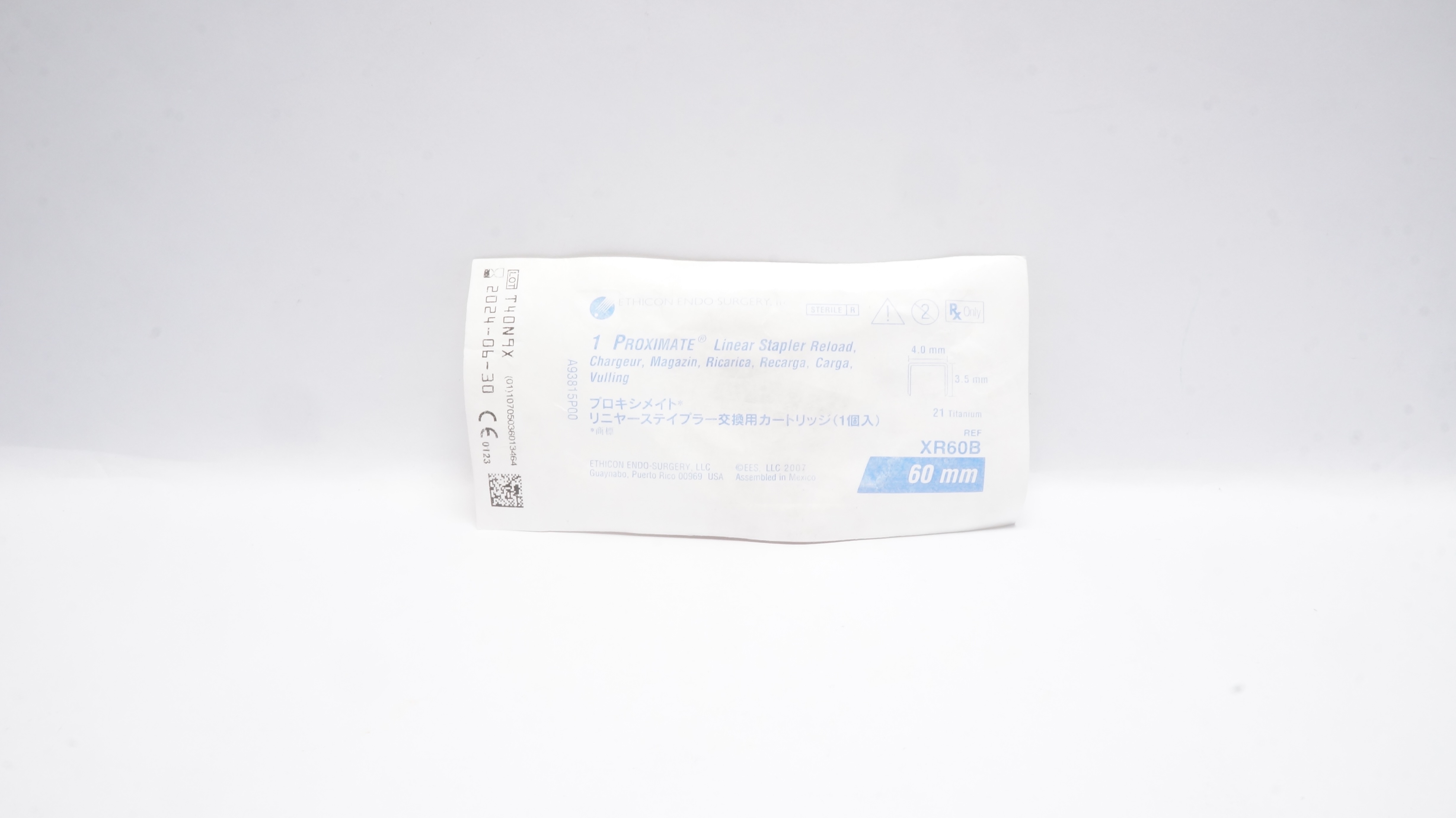 Ethicon XR60B 1Proximate Linear Stapler Reload 21 Titanium, 60mm 4.0mm x3.5mm(x)