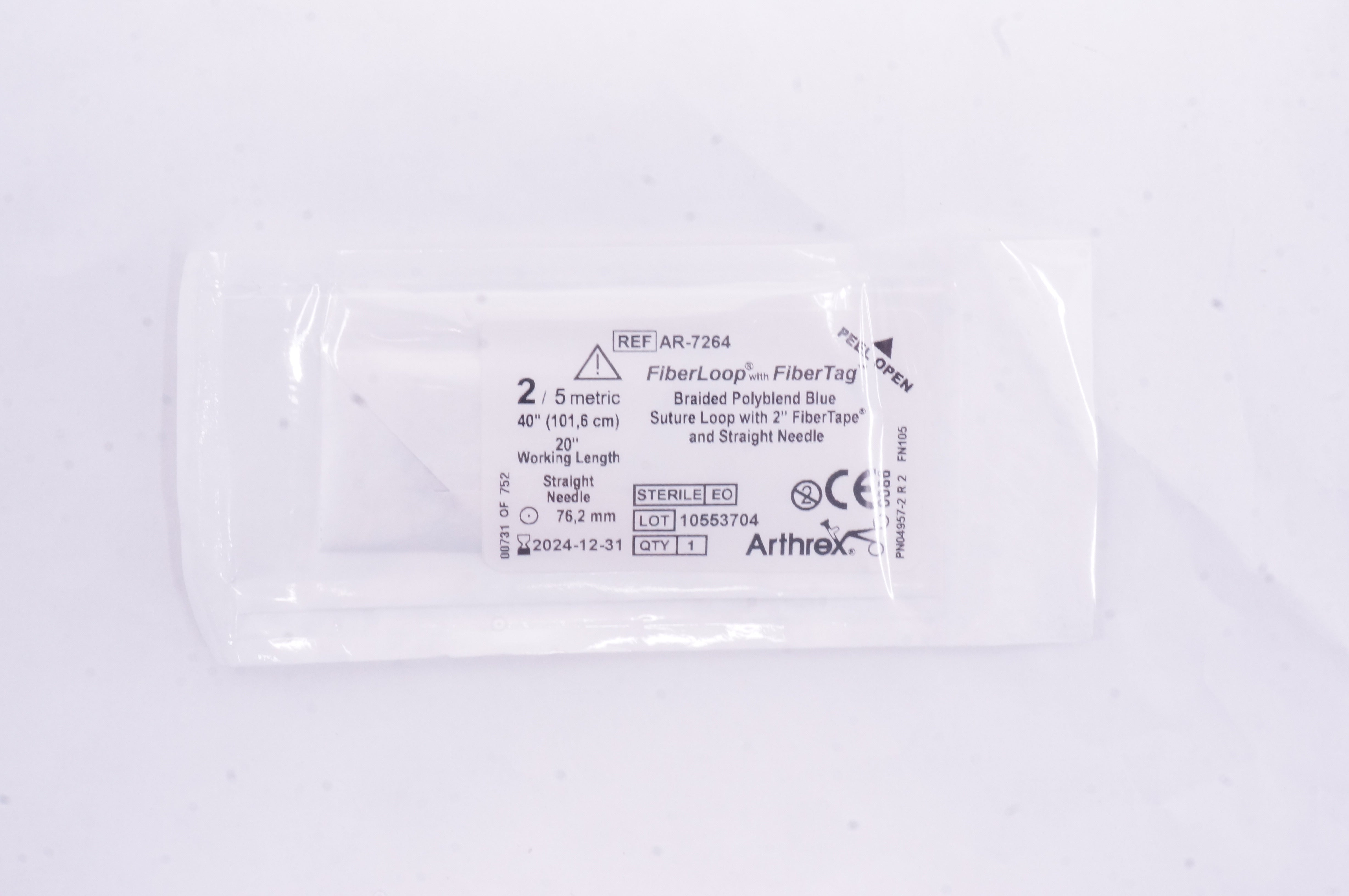 Arthrex AR-7264 2 FIBERLOOP W/FiberTag Braided Polyblend Blue Stre Loop 40inch