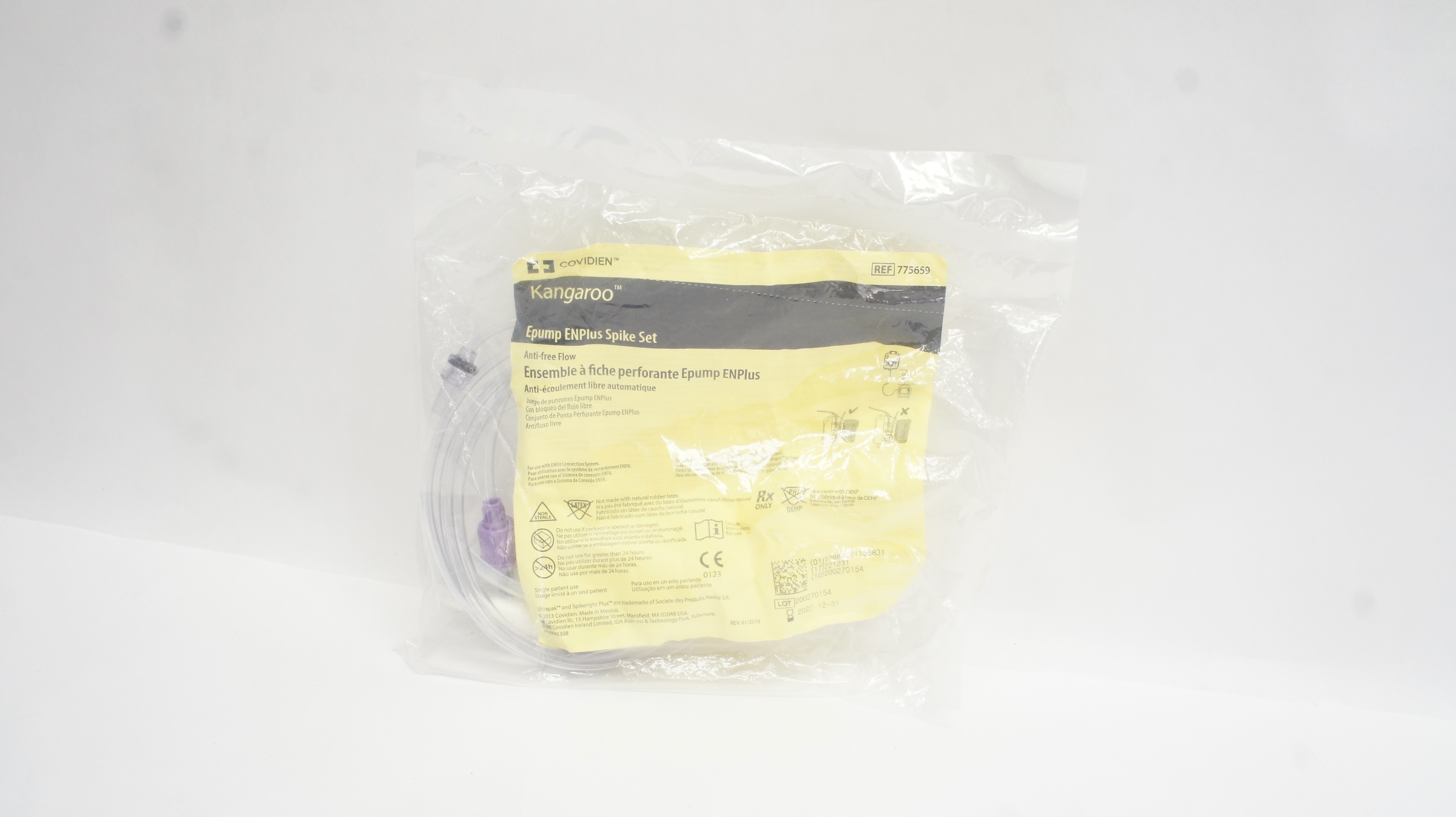 Covidien 775659 Kangaroo Epump ENPlus Spike Set Anti-Free Flow (x)