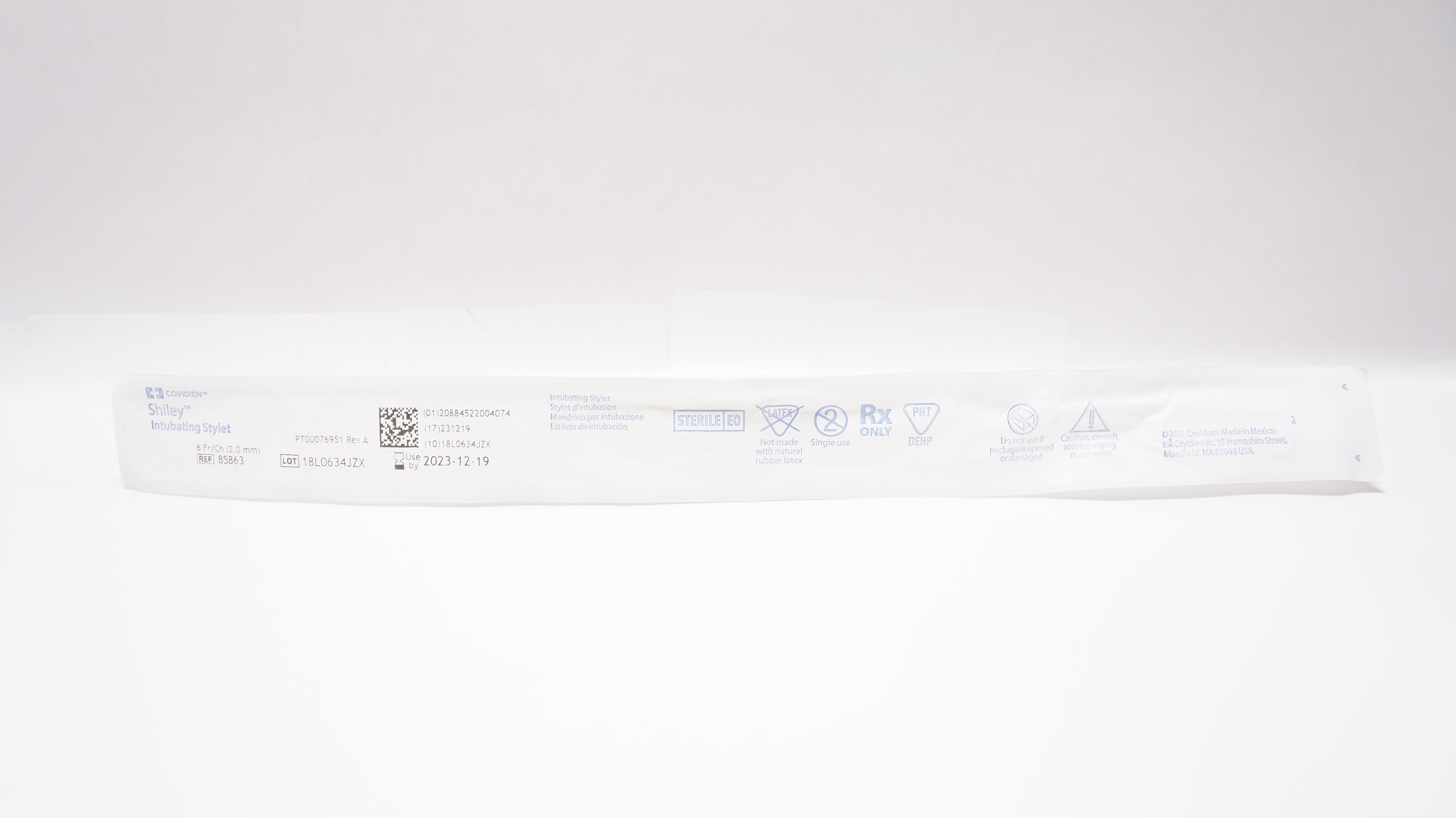 Covidien 85863 Shiley Intubating Stylet 6Fr/Ch (x)