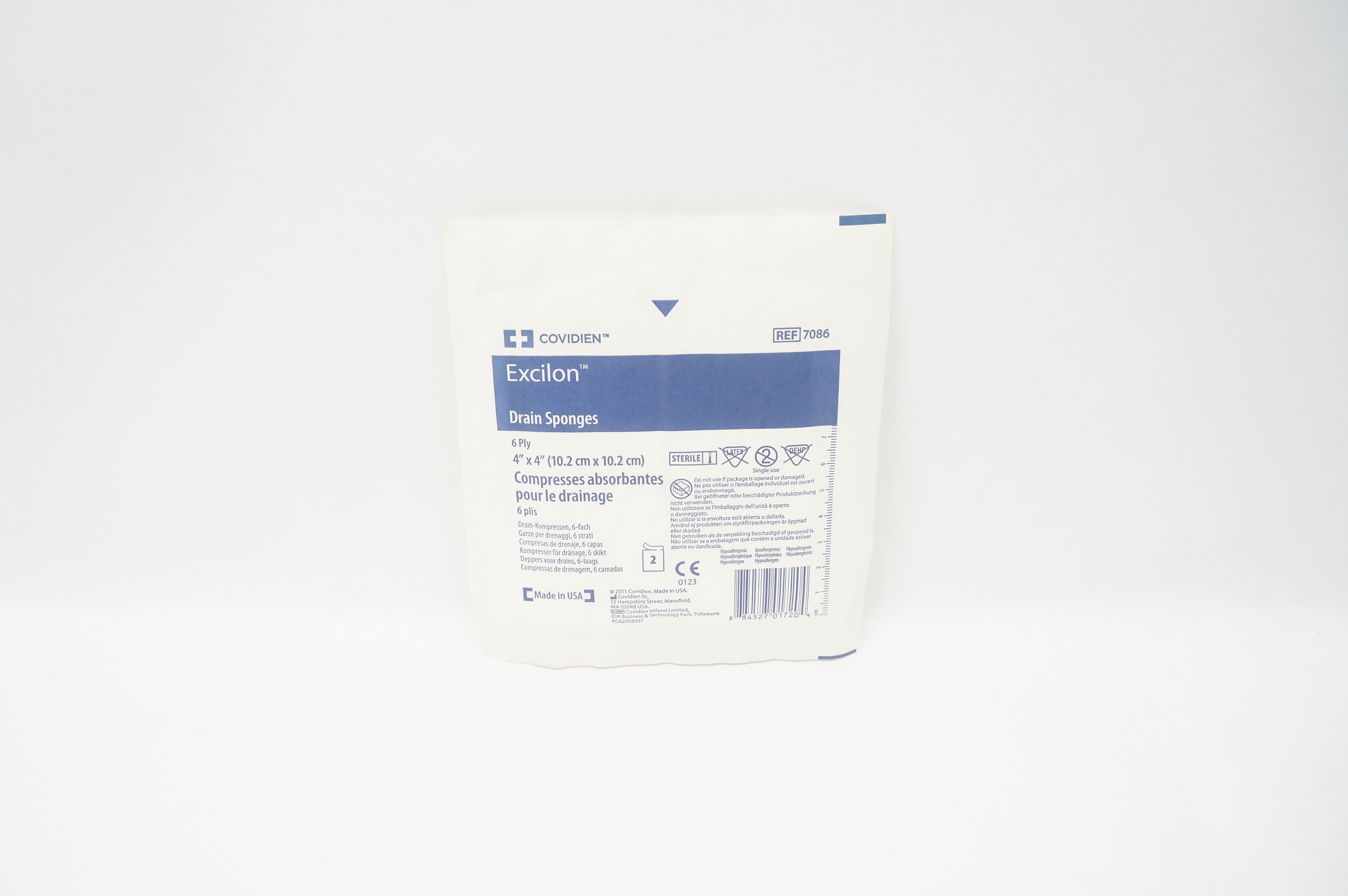 Covidien 7086 Excilon Drain Sponges 6Ply 4inch x 4inch (x) - Pack of 2