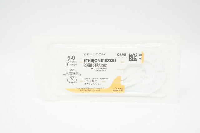 Ethicon X698 5-0 Ethibond Excel Stre P-3 13mm 3/8c Reverse Cutting 18inch (x)