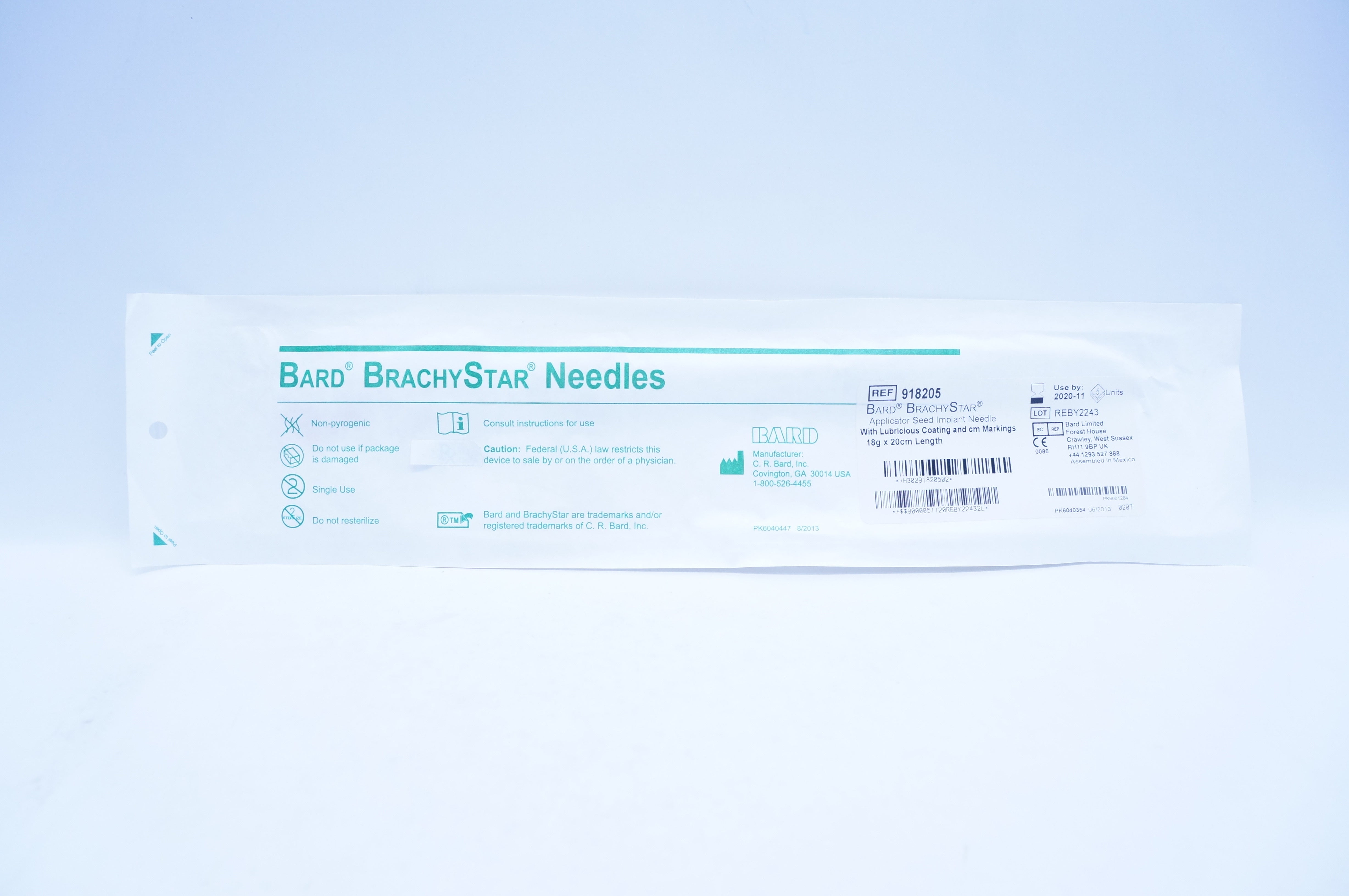 Bard 918205 BrachyStar Applicator Seed Implant Ndle 18g x 20cm (x) - Pack of 5