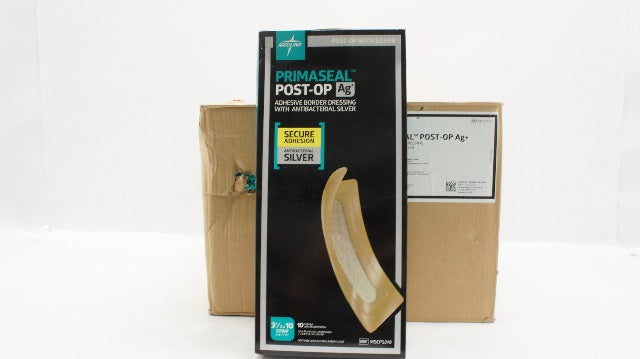 Medline MSCPS310 Primaseal Post-Op Ag+ Adhesive Dressing 3.5 x 10in -Case of 100