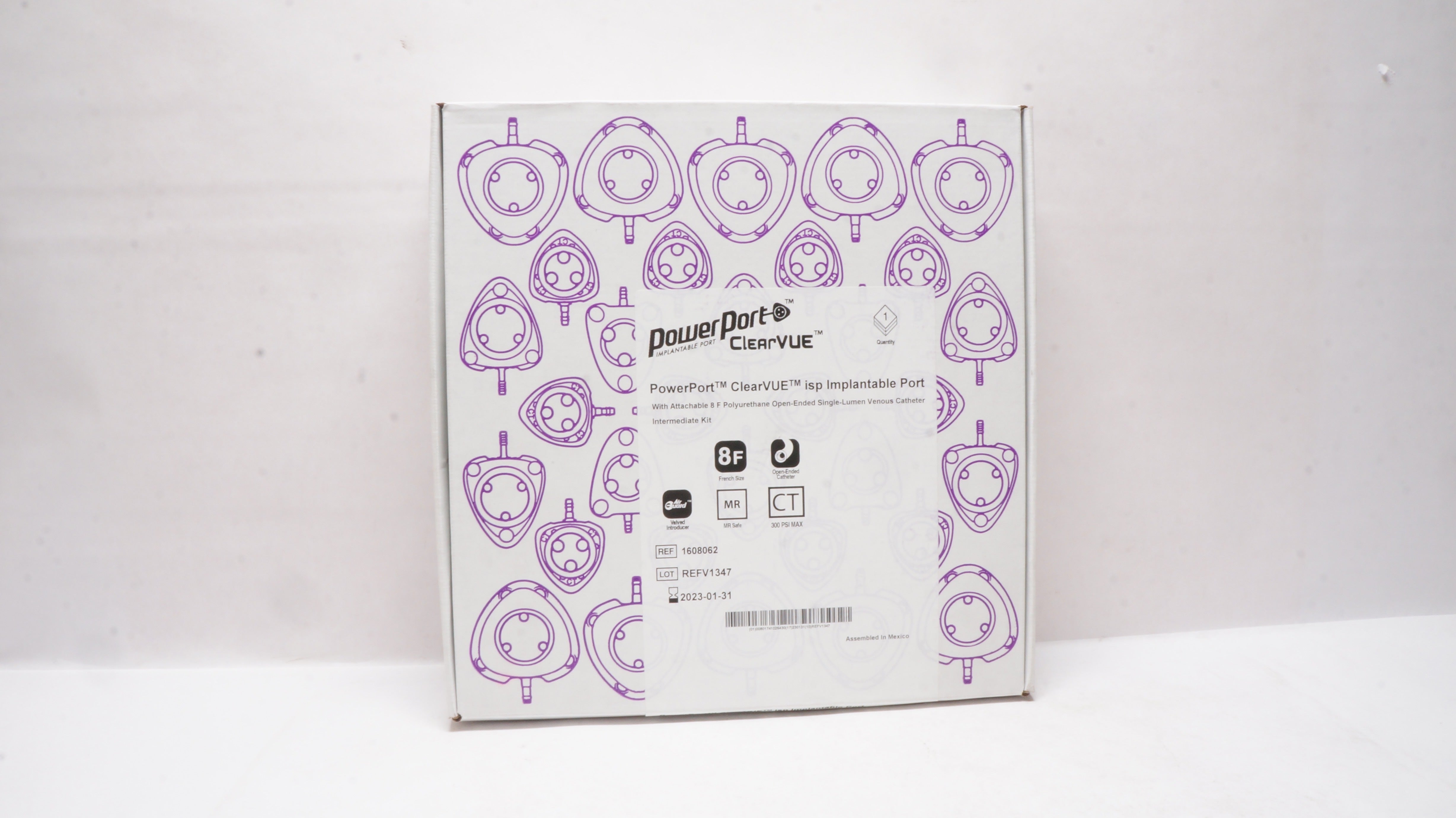 Bard 1608062 PowerPort ClearVue Isp Implantable Port w/Venous Cath. 8F (x)