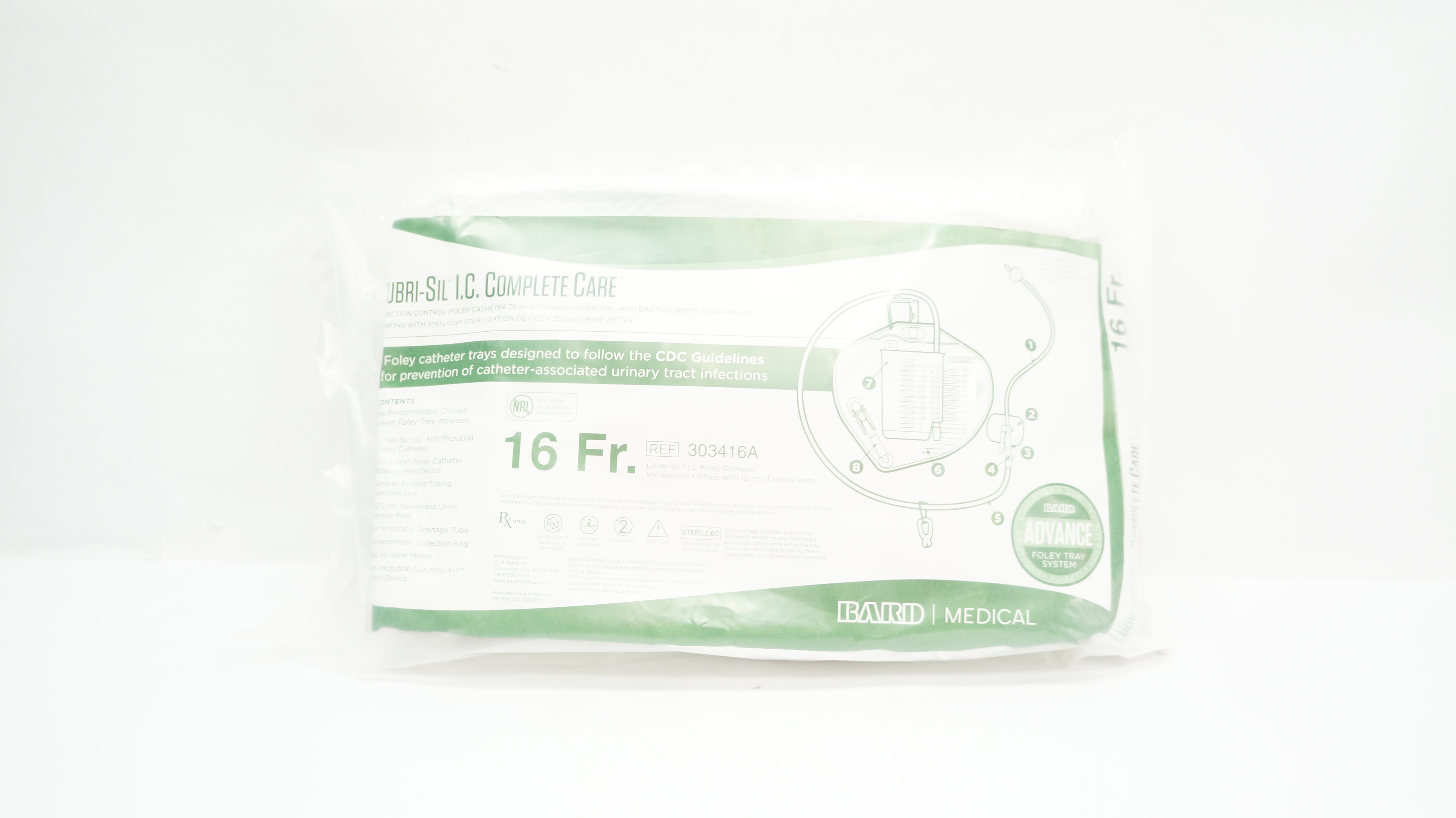 Bard 303416A Lubri-Sil Infection Control Foley Cath. Tray 16Fr.