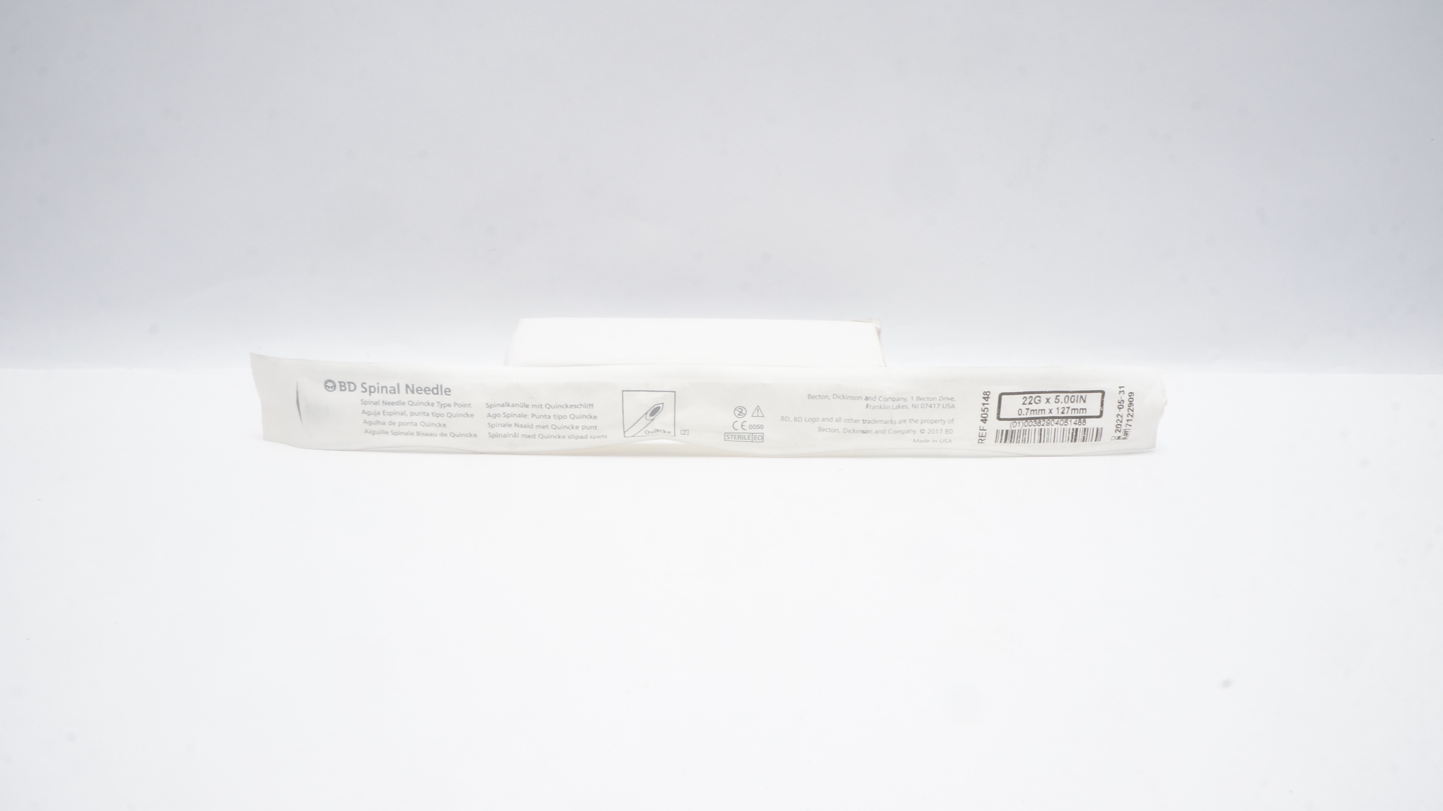 BD 405148 Spinal Ndle Quincke Type Point 22G x 5.00inch (x)