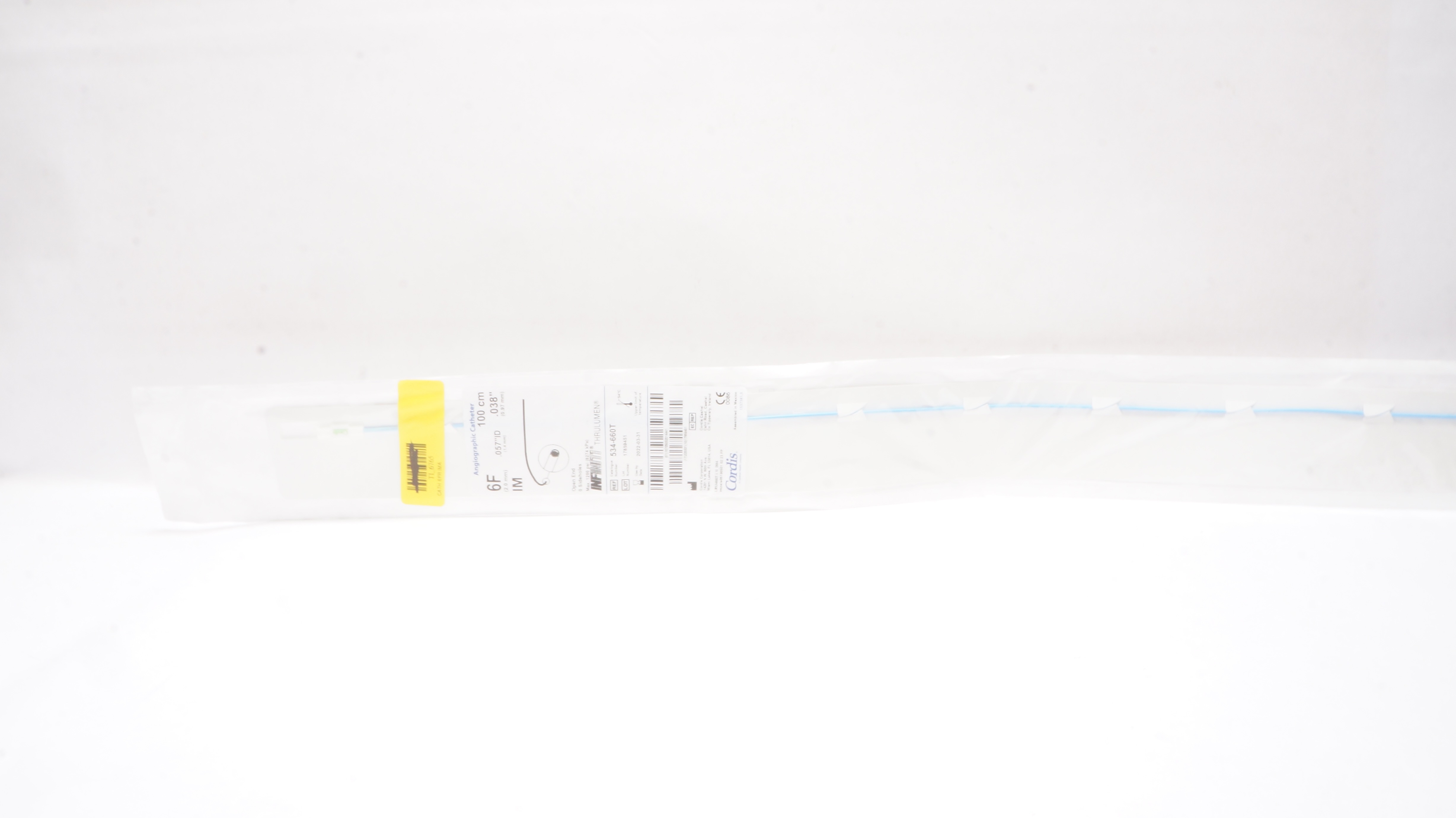 Cordis 534-660T Angiographic Cath. IM 6F x 100cm x .057 x .038inch (x)