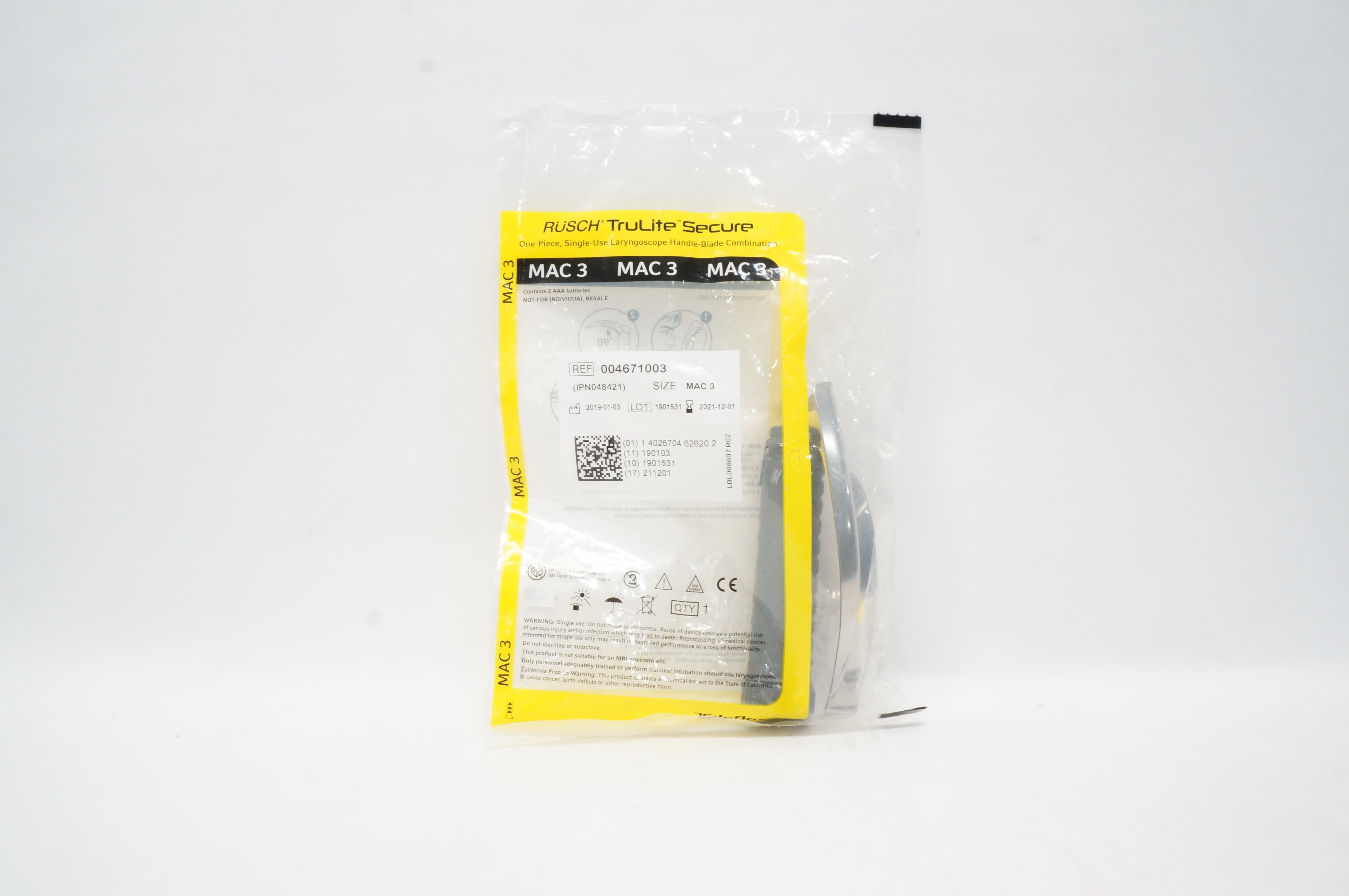Teleflex 004671003 Rusch TruLite Secure Size MAC 3