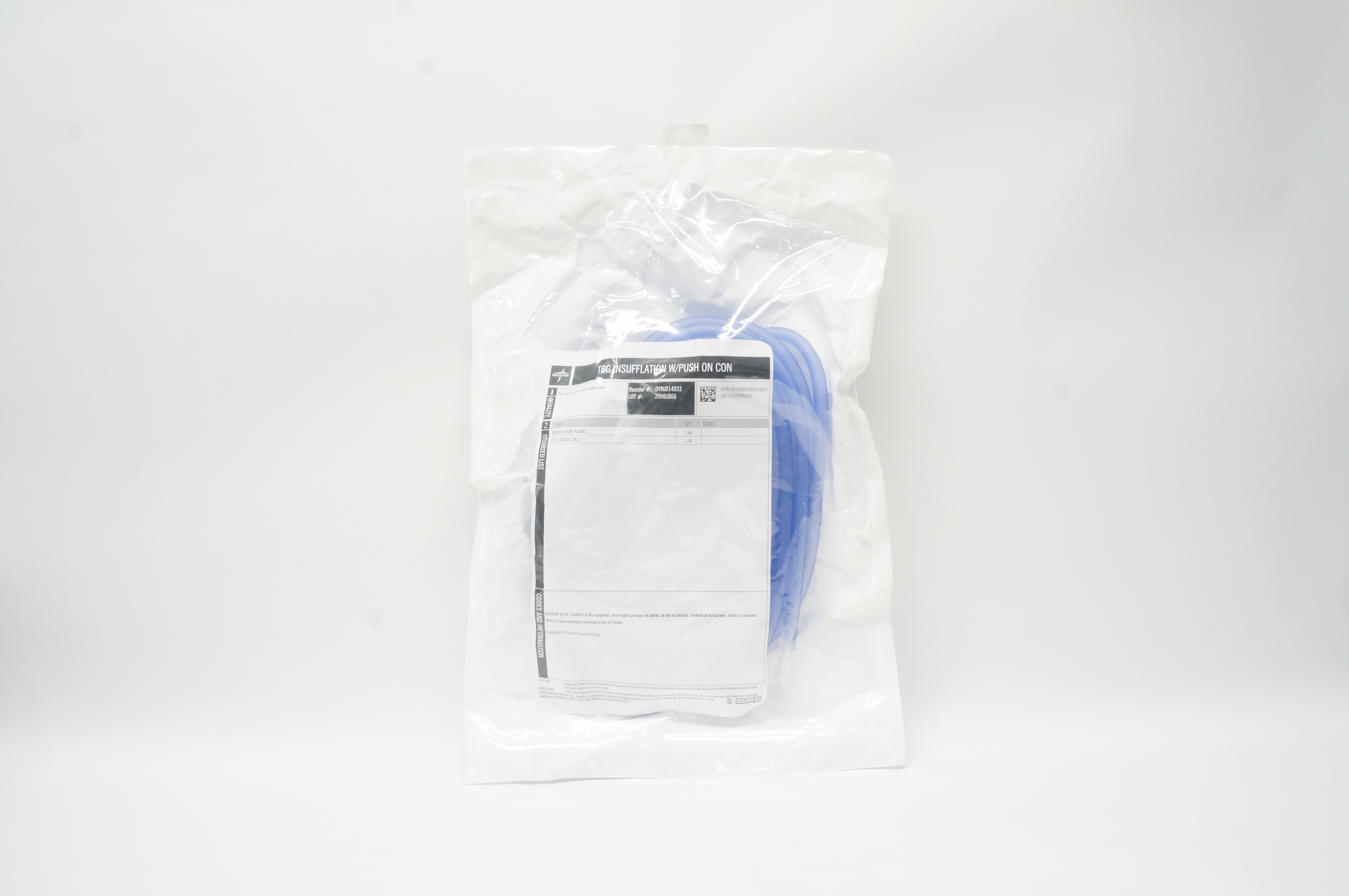 Medline DYNJ014933 TBG Insufflation with Push on Con