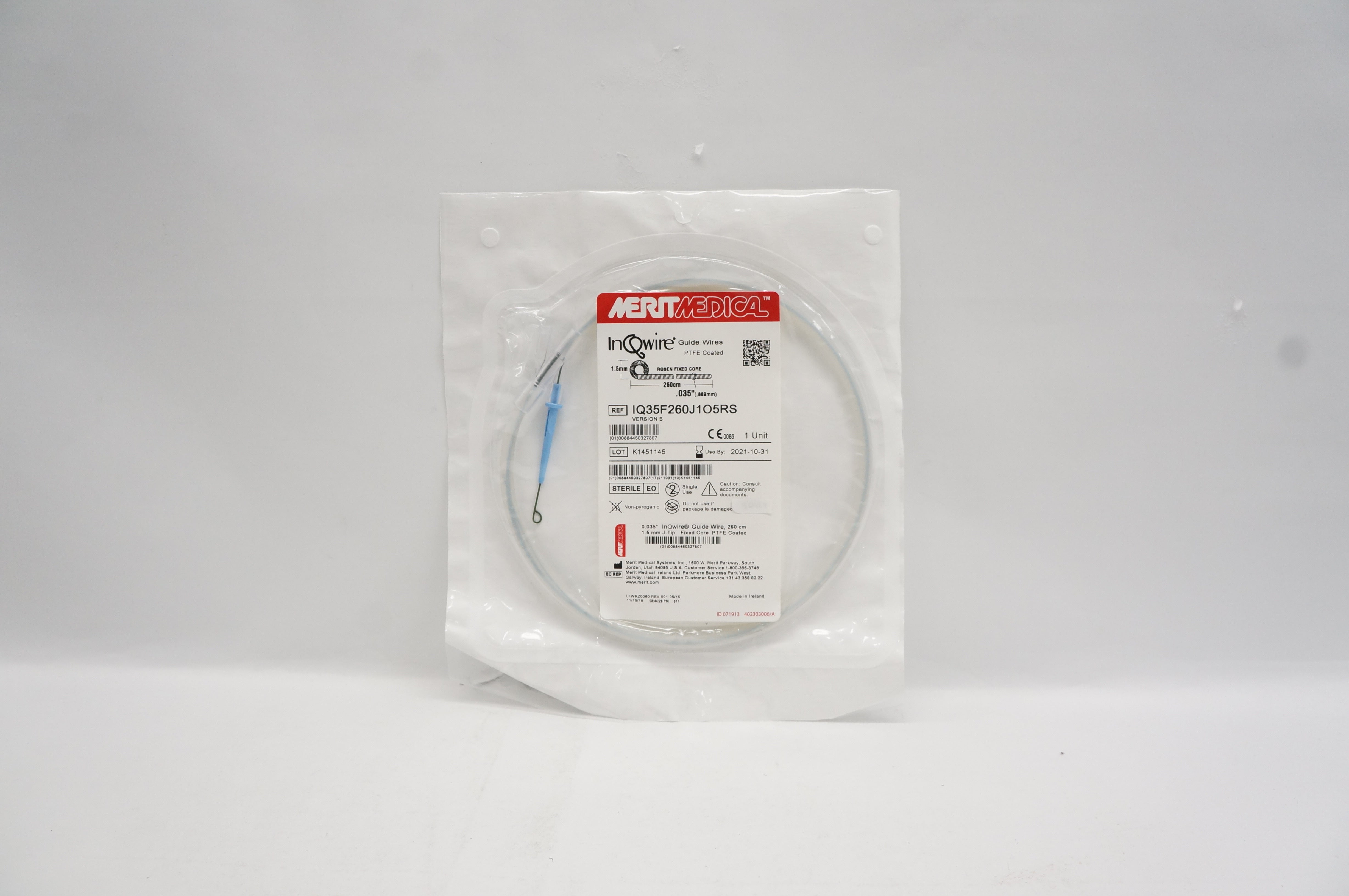 Merit Medical IQ35F260J1O5RS InQwire Guide Wires .035inch (x)
