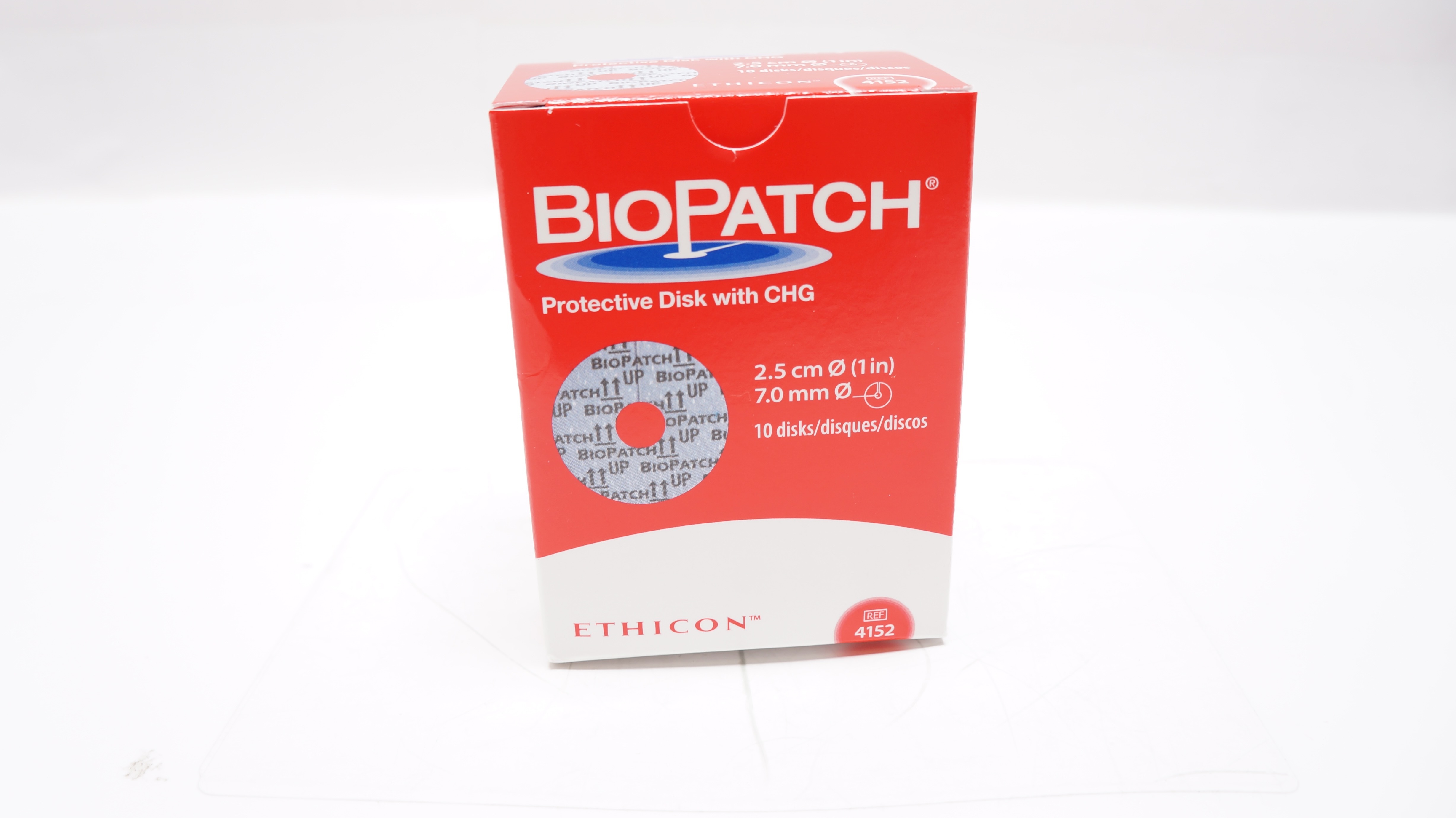 Ethicon 4152 BioPatch Protective Disk with CHG 1inch x 7.0 mm - Box of 10