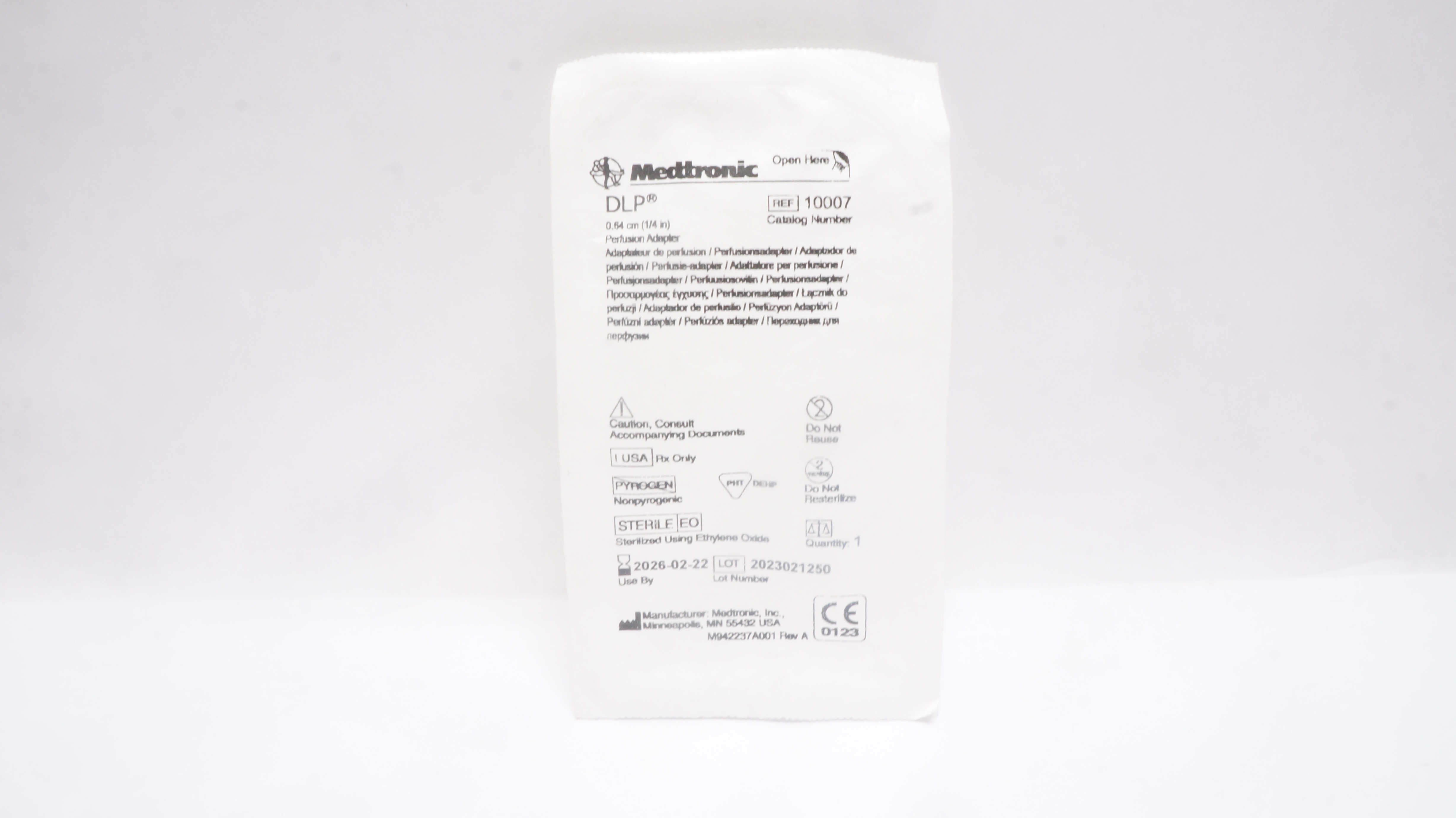 Medtronic 10007 DLP Perfusion Adapter 1/4 inch