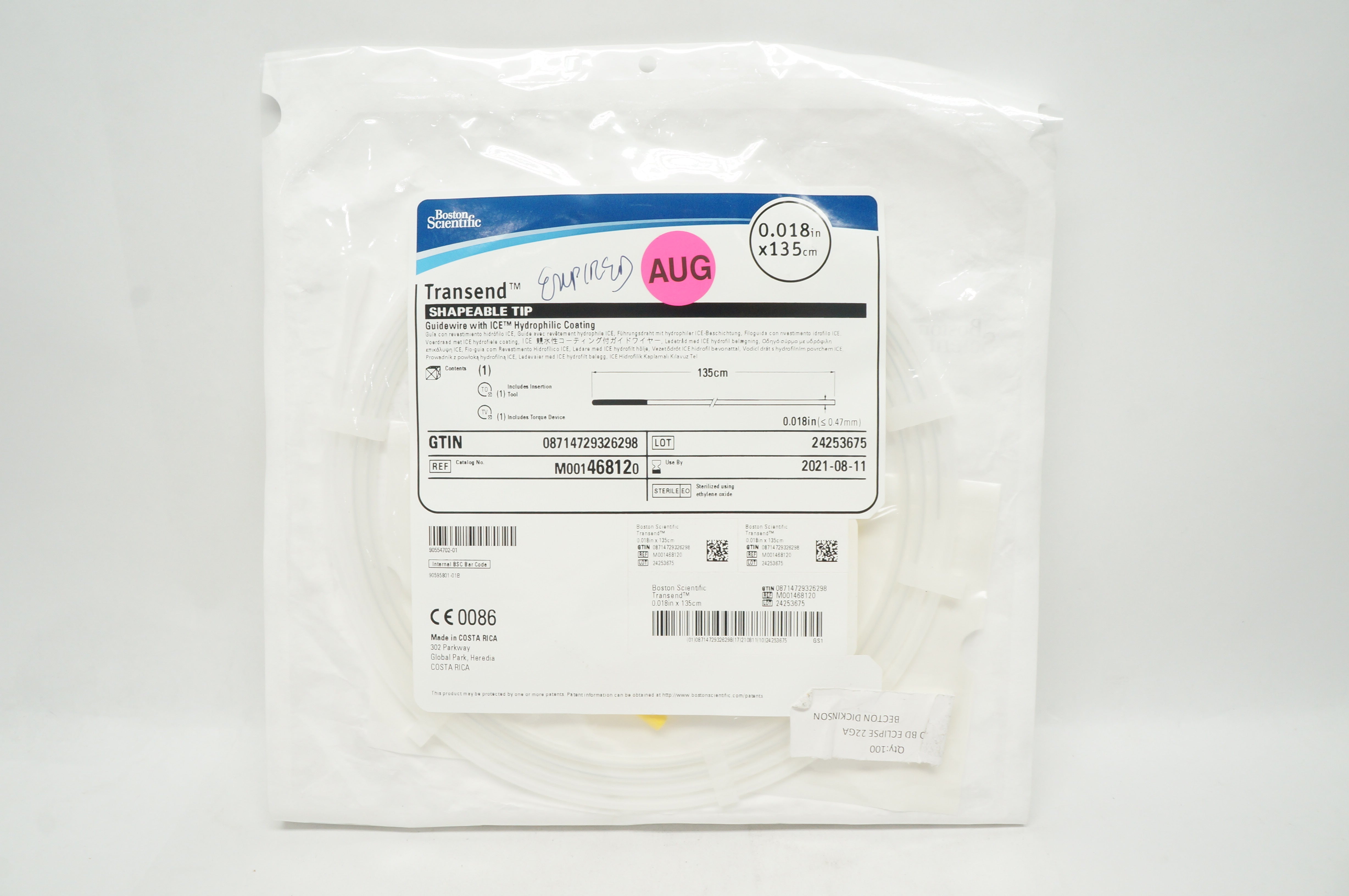 Boston Scientific 46812 Transend Guidewire 0.018inch x 135cm (x)