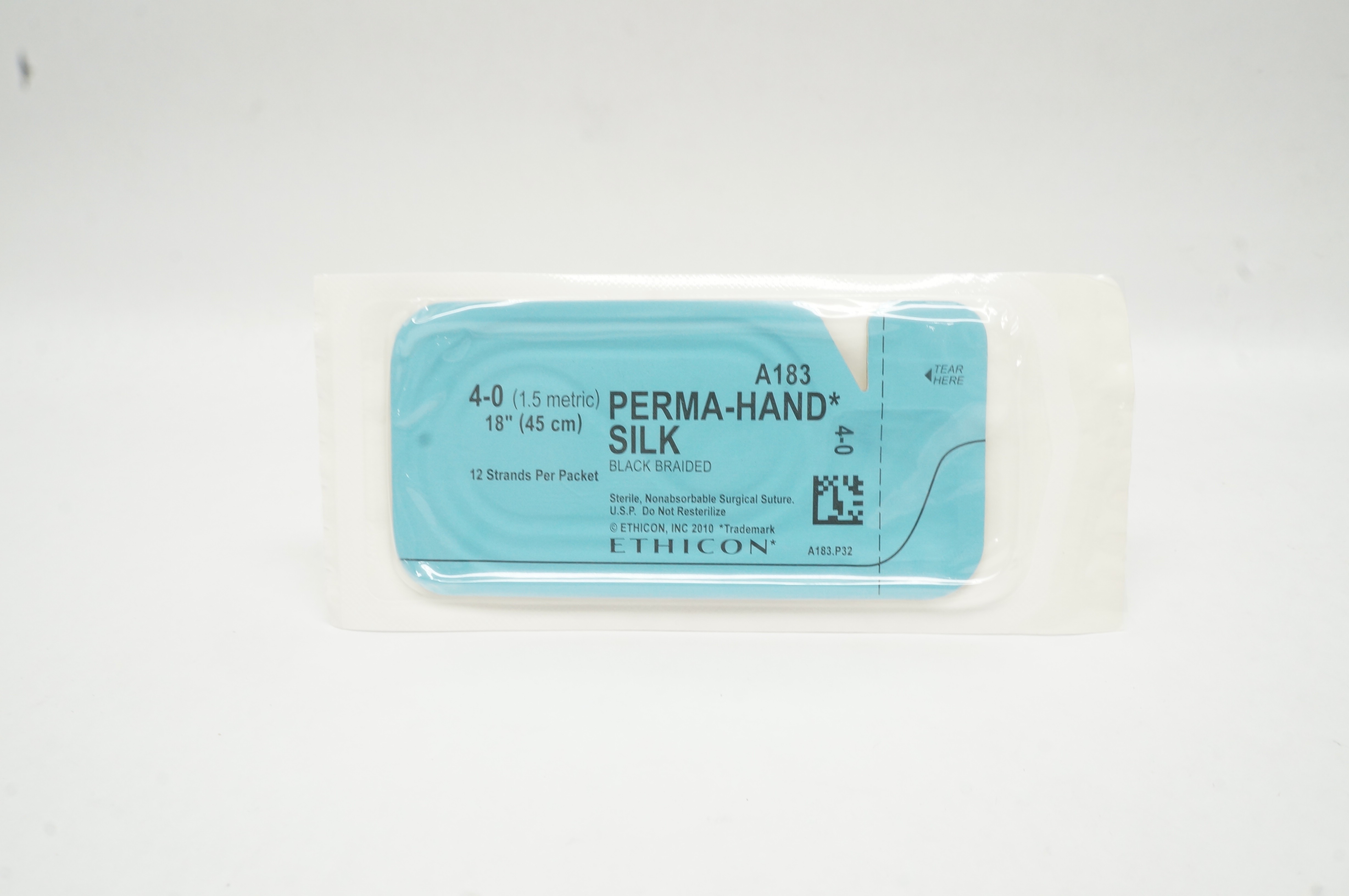 Ethicon A183 4-0 Perma-Hand Silk Surgical Stre Black Braided 18 inch (x)