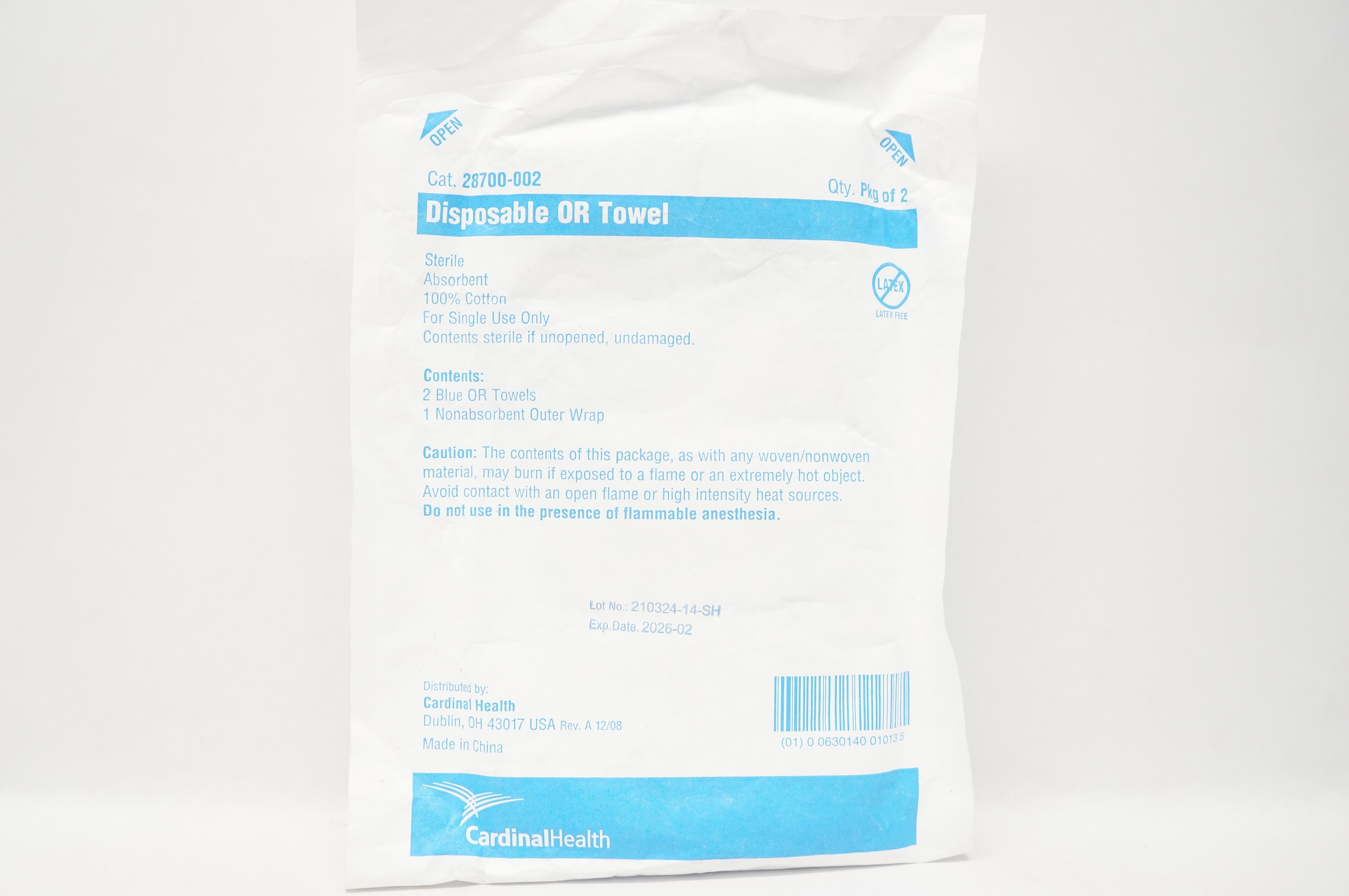 Cardinal Health 28700-002 Disposable OR Towel Sterile Absorbent - Pack of 2