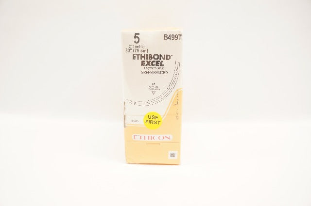 Ethicon B499T 5 Ethibond Excel, LR, 75mm 3/8c,30In- Pack of 24 (x)