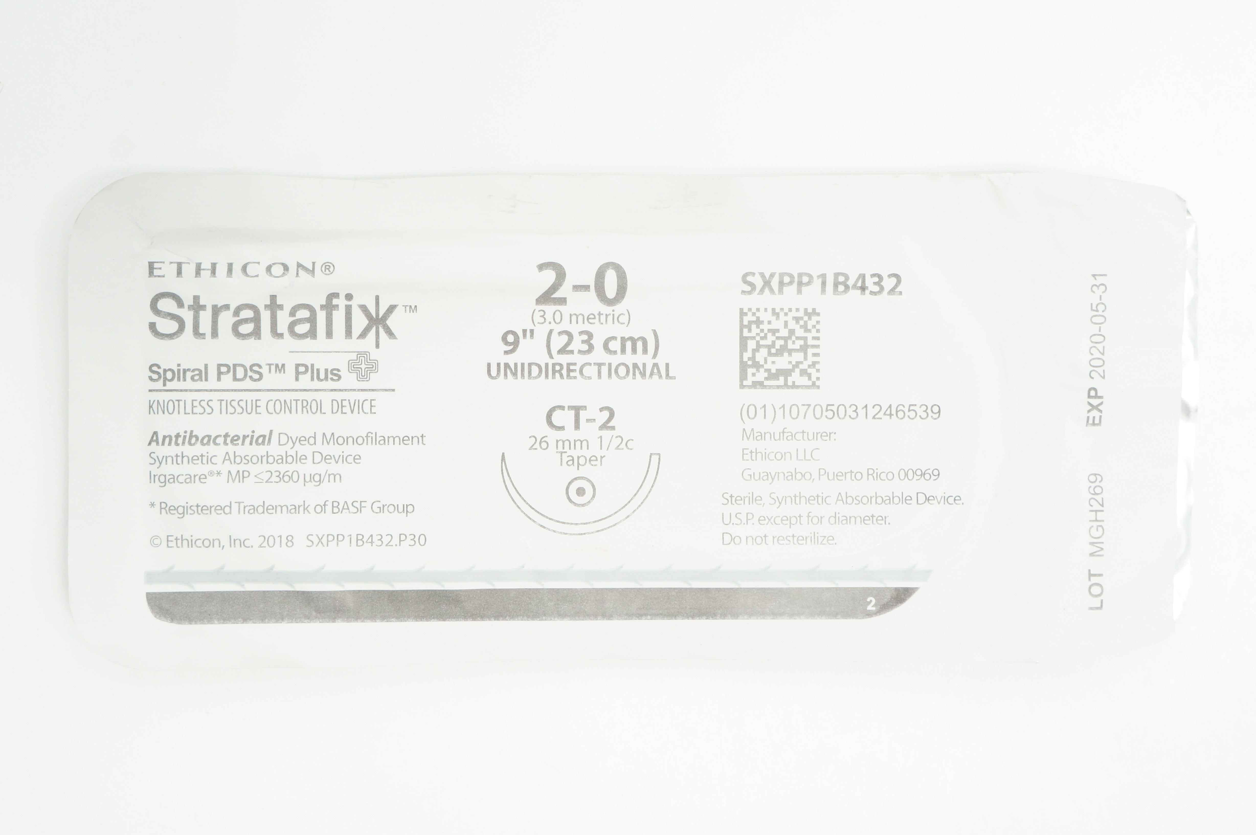 Ethicon SXPP1B432 2-0 STRATAFIX PDS Plus CT-2 26mm 1/2c Taper, 9inch  (x)