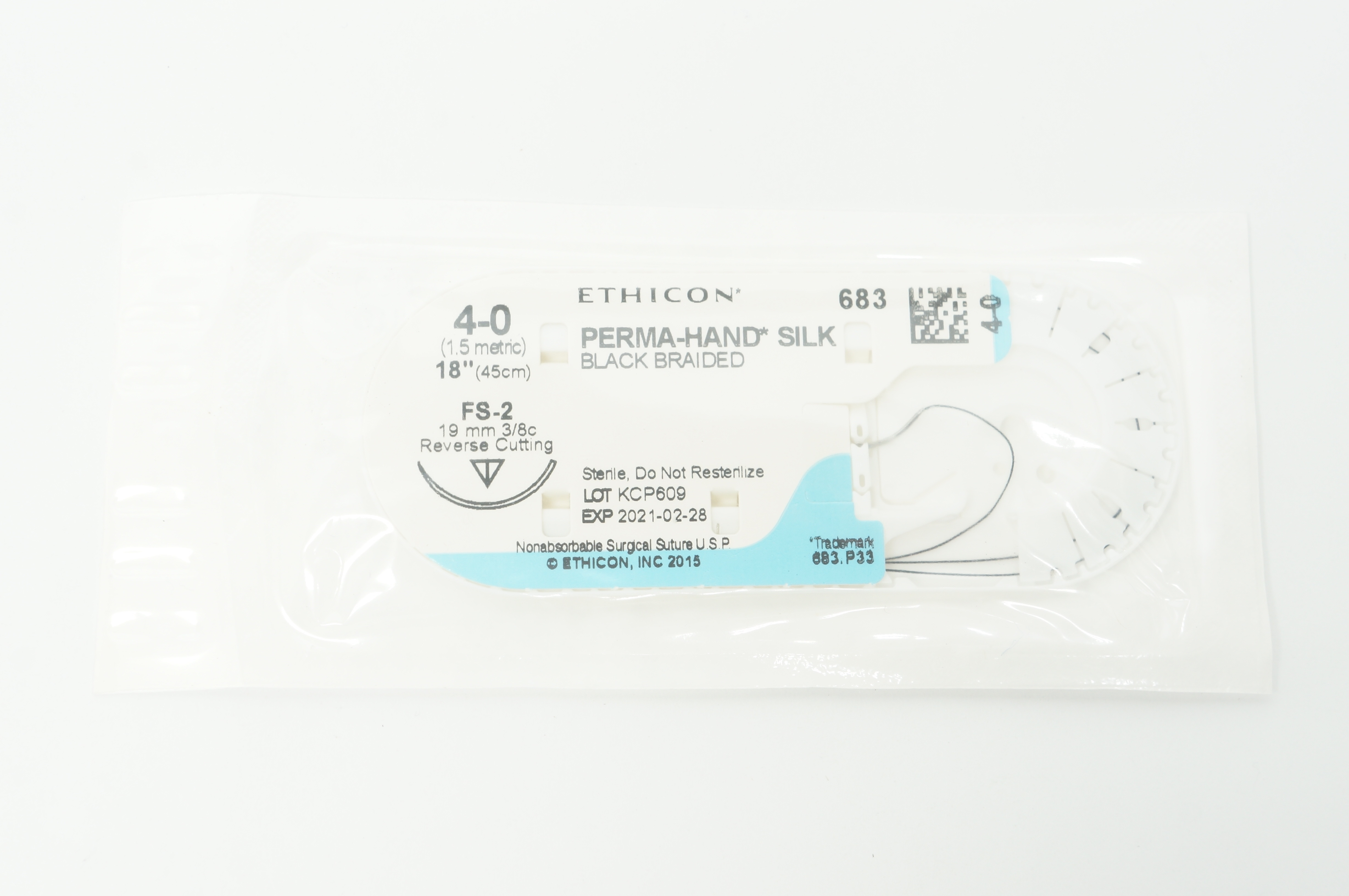 Ethicon 683 4-0 PERMA-HAND SILK, FS-2, 19mm 3/8c, 18inch (x)