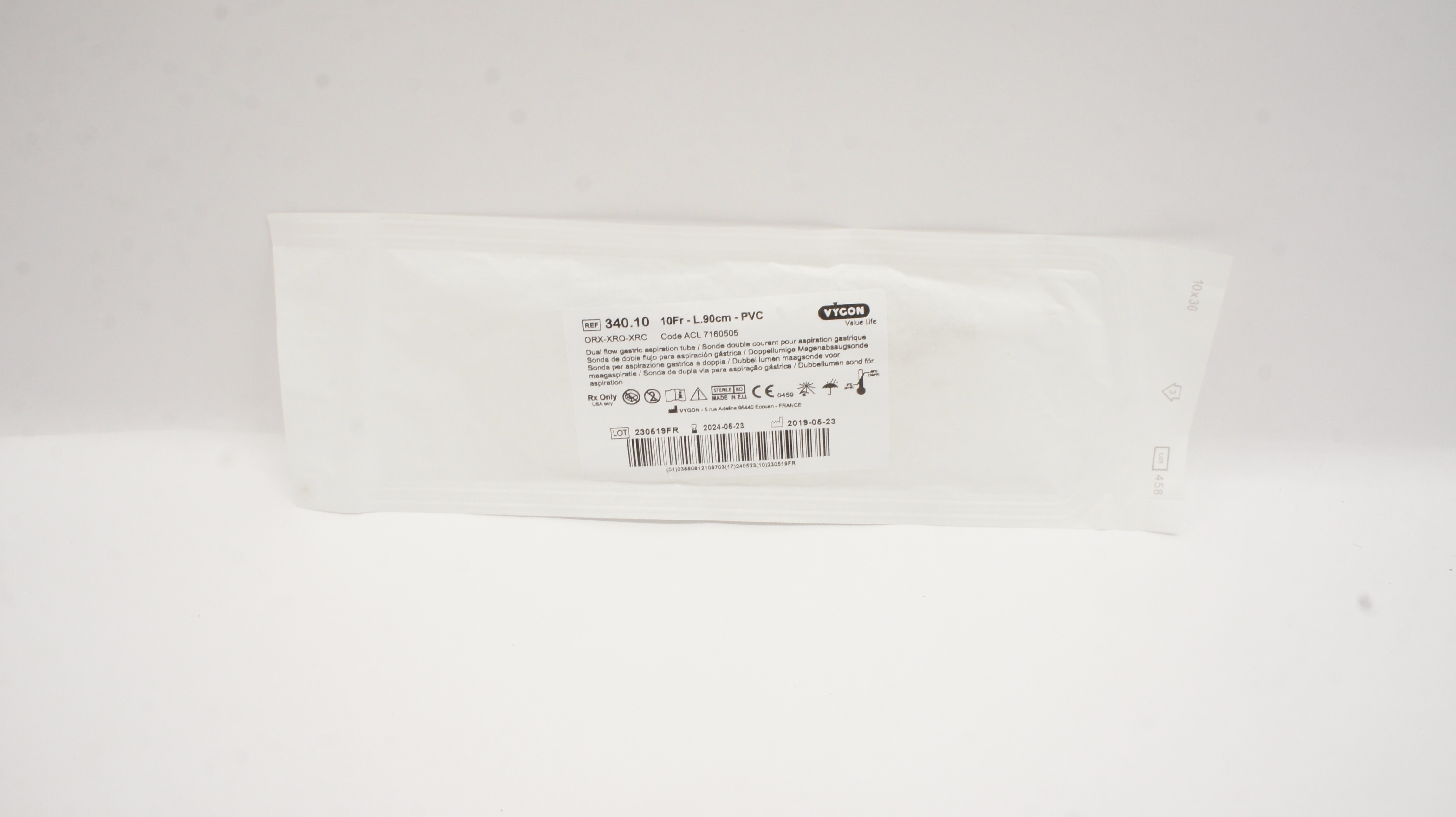 Vygon 340.10 Double Lumen Gastric Tube 10Fr x 90cm