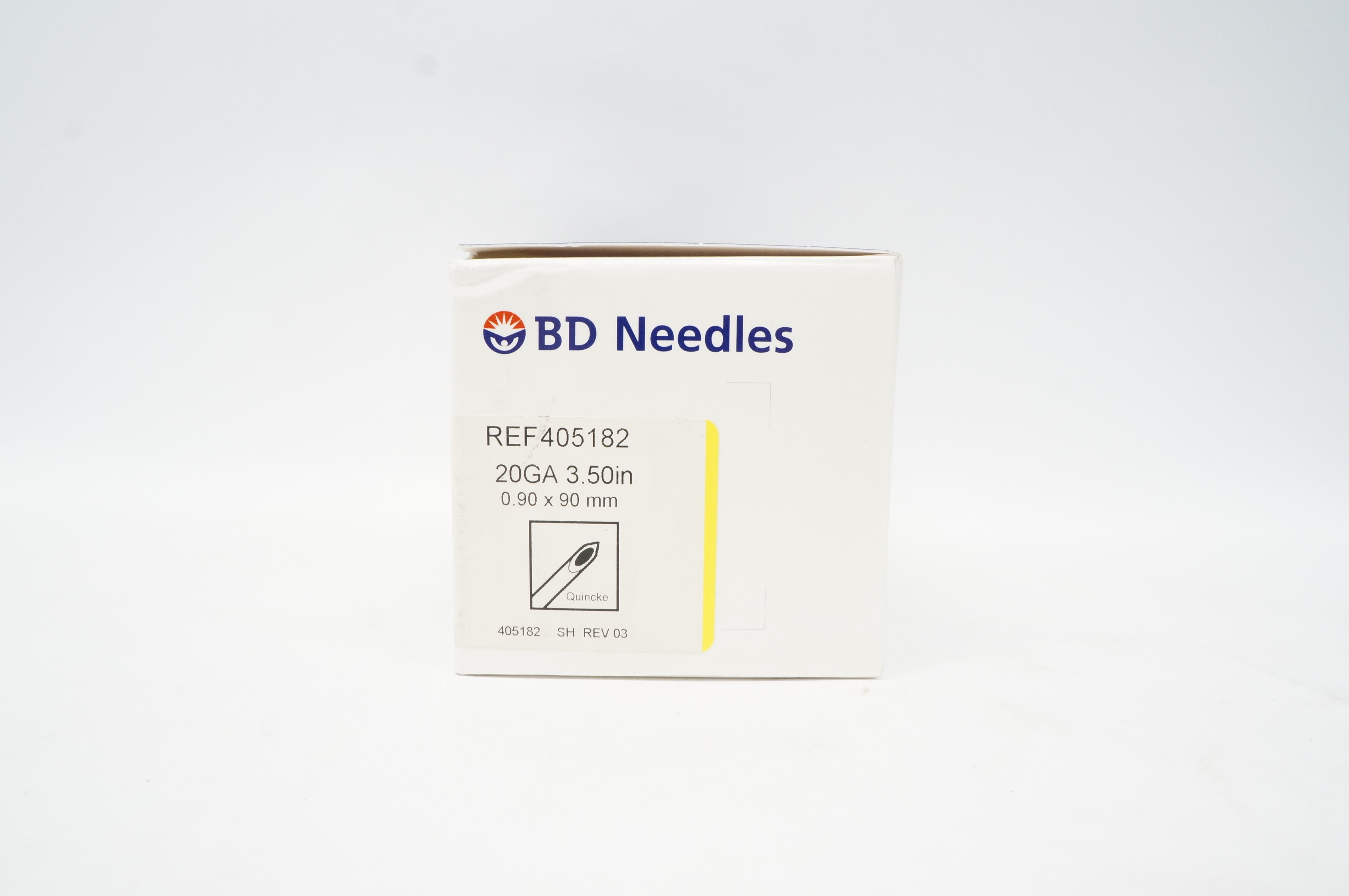 BD 405182 Becton Spinal Ndle Quincke Type Point 20G x 3.50 inch (x) - Box of 25