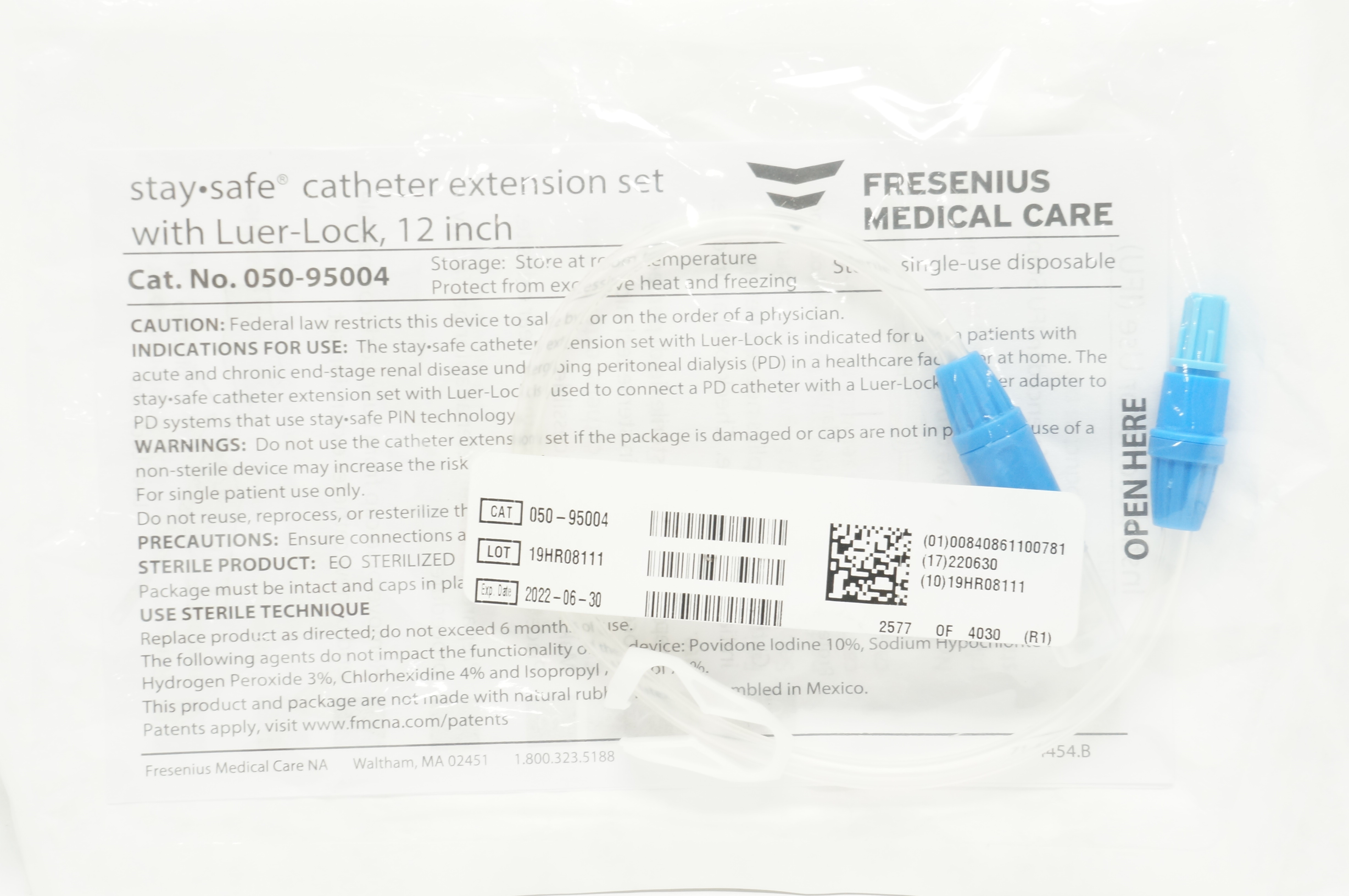 Fresenius Medical 050-95004 StaySafe Extension Set with Luer-Lock